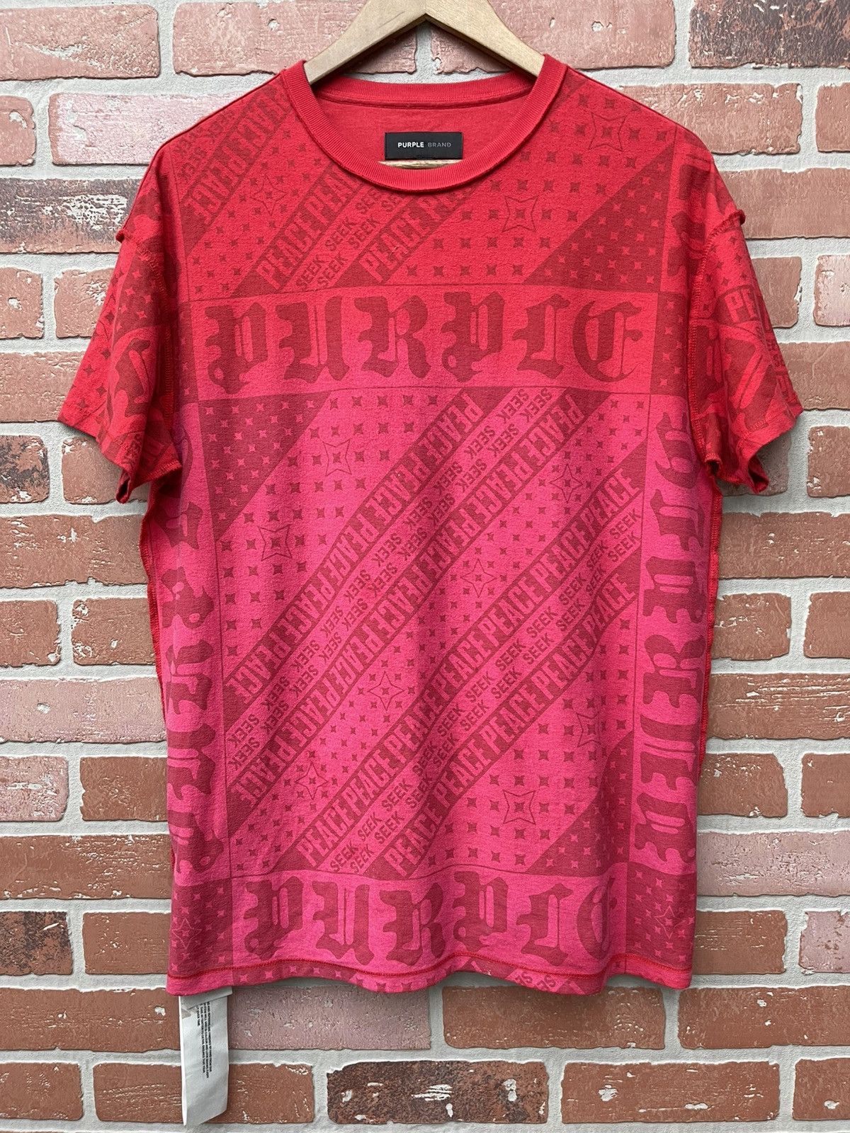 Purple Brand Size XS - Purple Brand Red Tee Inside Out Bandana Size US XS / EU 42 / 0 - 1 Thumbnail