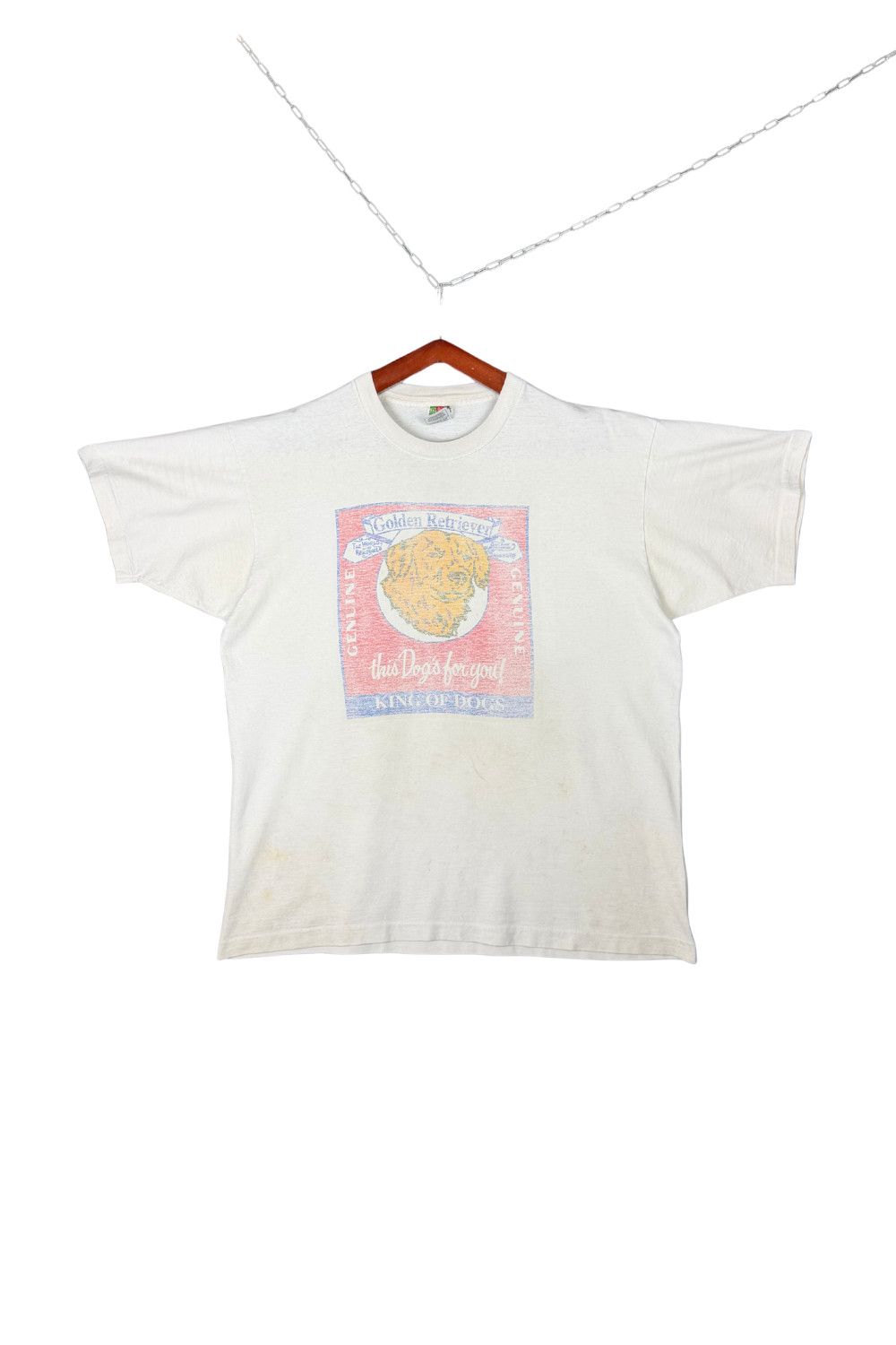 Fruit Of The Loom Vintage 90s Golden Retriever “King Of Dogs” Tee Size US XL / EU 56 / 4 - 1 Thumbnail