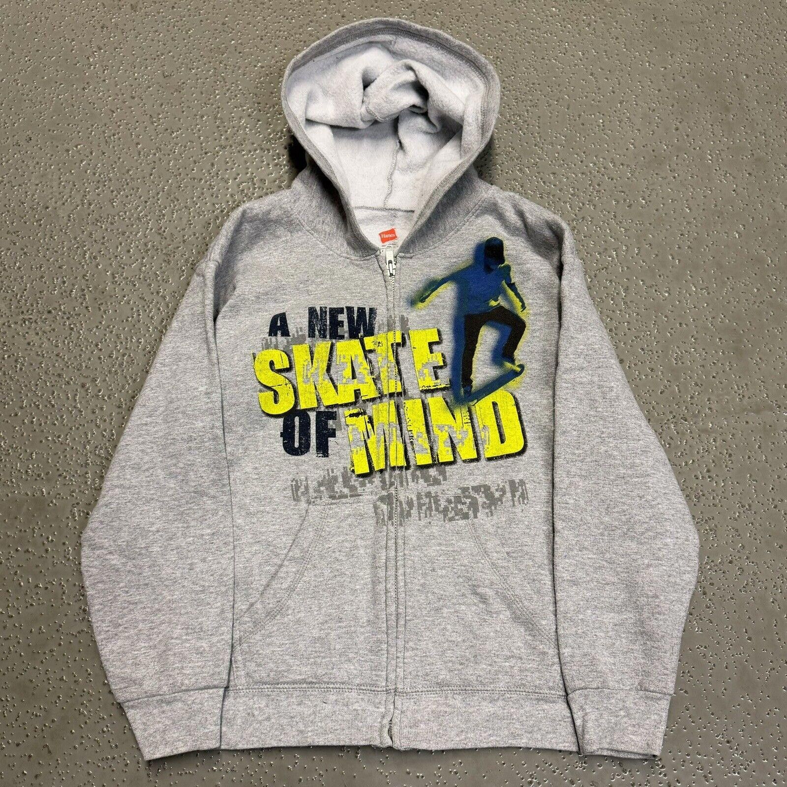 Hanes × Vintage Y2K 2000s JNCO-Style Skater Zip Up Hoodie Sweatshirt Size US S / EU 44-46 / 1 - 1 Thumbnail