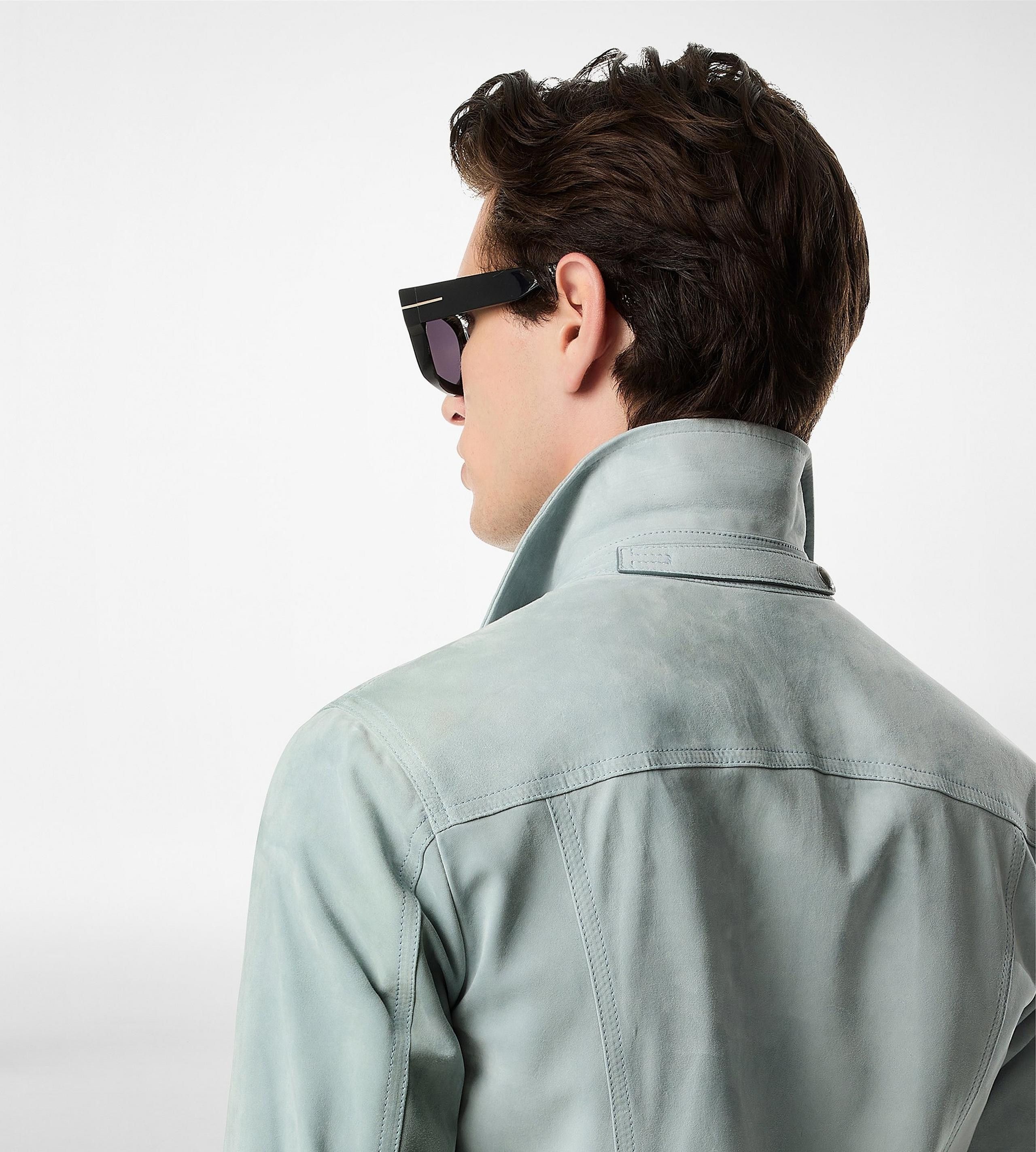 Tom Ford o1w1db10225 LBS042 Suede Jacket in Light Blue Size US S / EU 44-46 / 1 - 4 Thumbnail