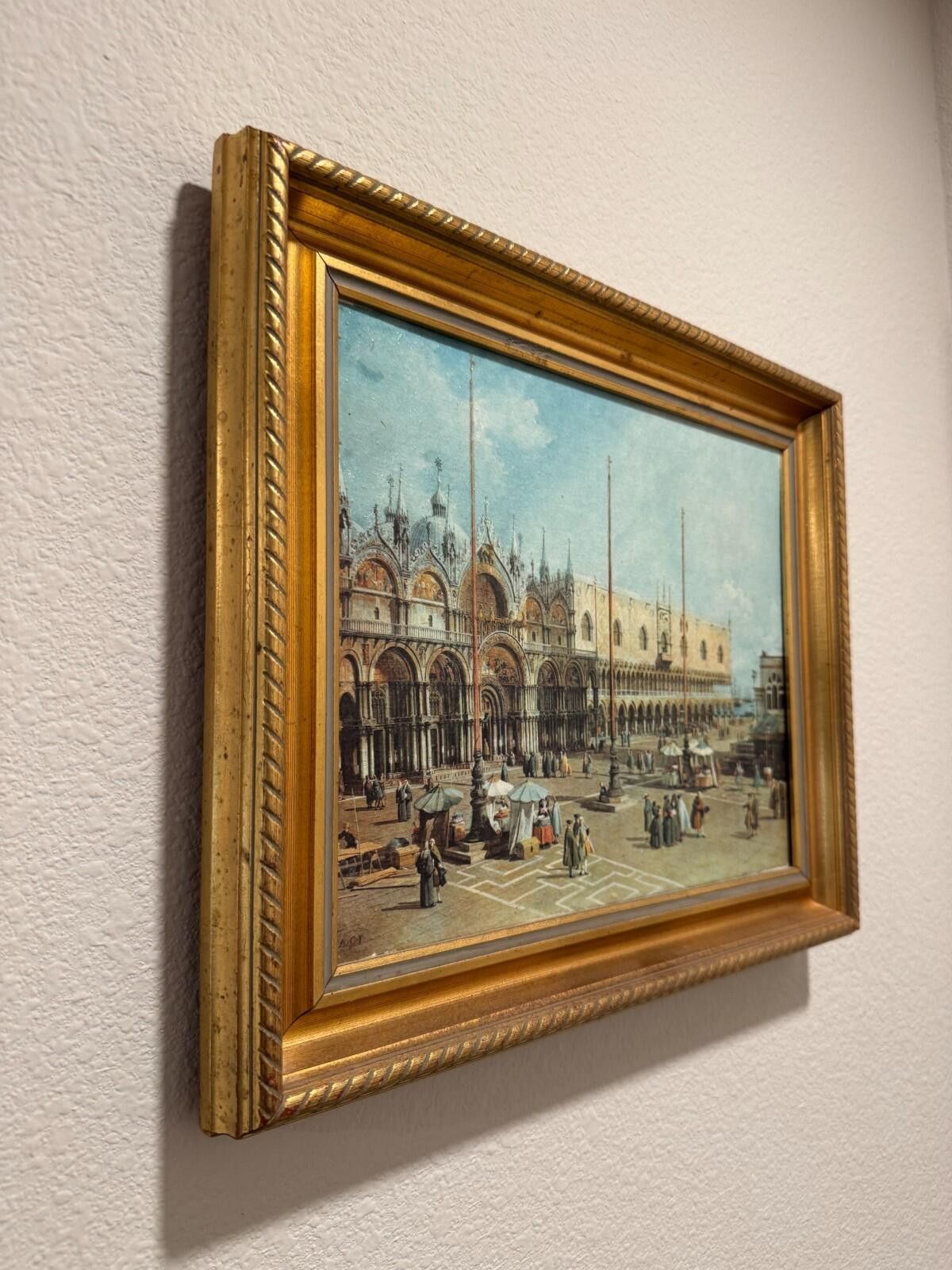 Other Vintage Framed Canaletto Reproduction Print Piazza San Marco Size ONE SIZE - 4 Thumbnail