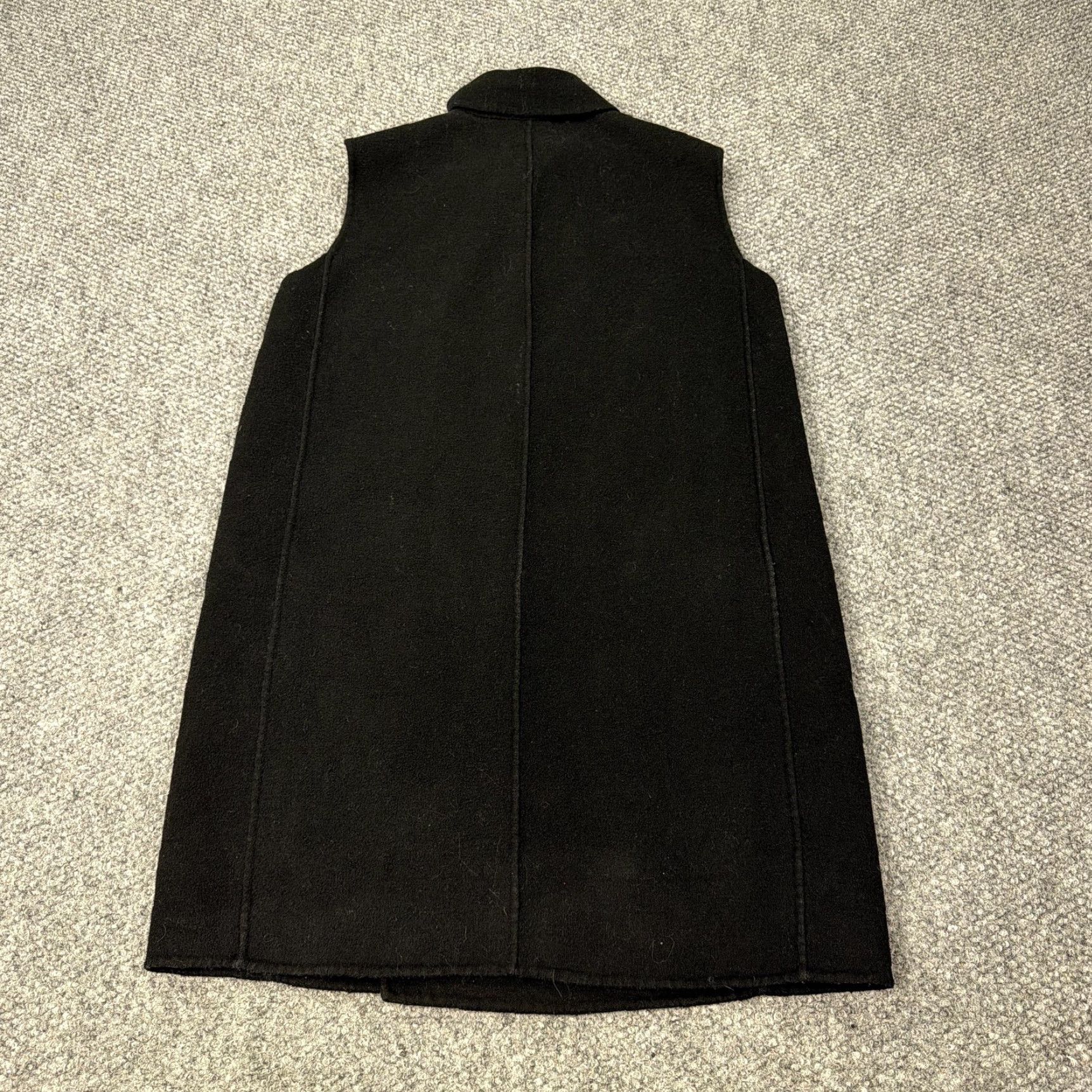 Vintage VIC TOR ALFARO Vest Womens Medium Black Wool Blend Long Overcoat Pockets Collared - Overcoat - Coat - Wool - Black - M - Womens Size M / US 6-8 / IT 42-44 - 7 Thumbnail