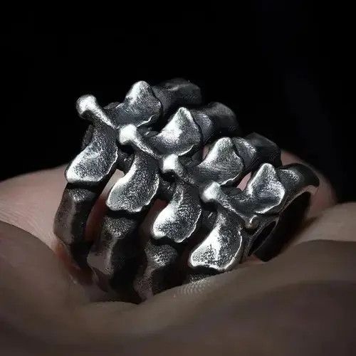 Jewelry Ribs Skull Ring Size ONE SIZE - 3 Thumbnail