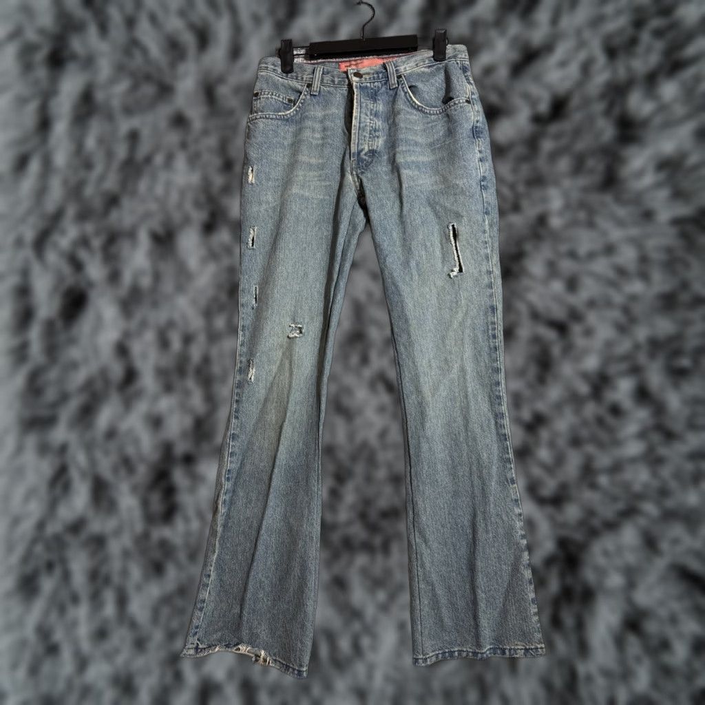 VINTAGE Mossimo Jeans Women 28x30 Distressed Grunge Streetwear Punk Bootcut 5-Pocket Denim City 100% Cotton Womens