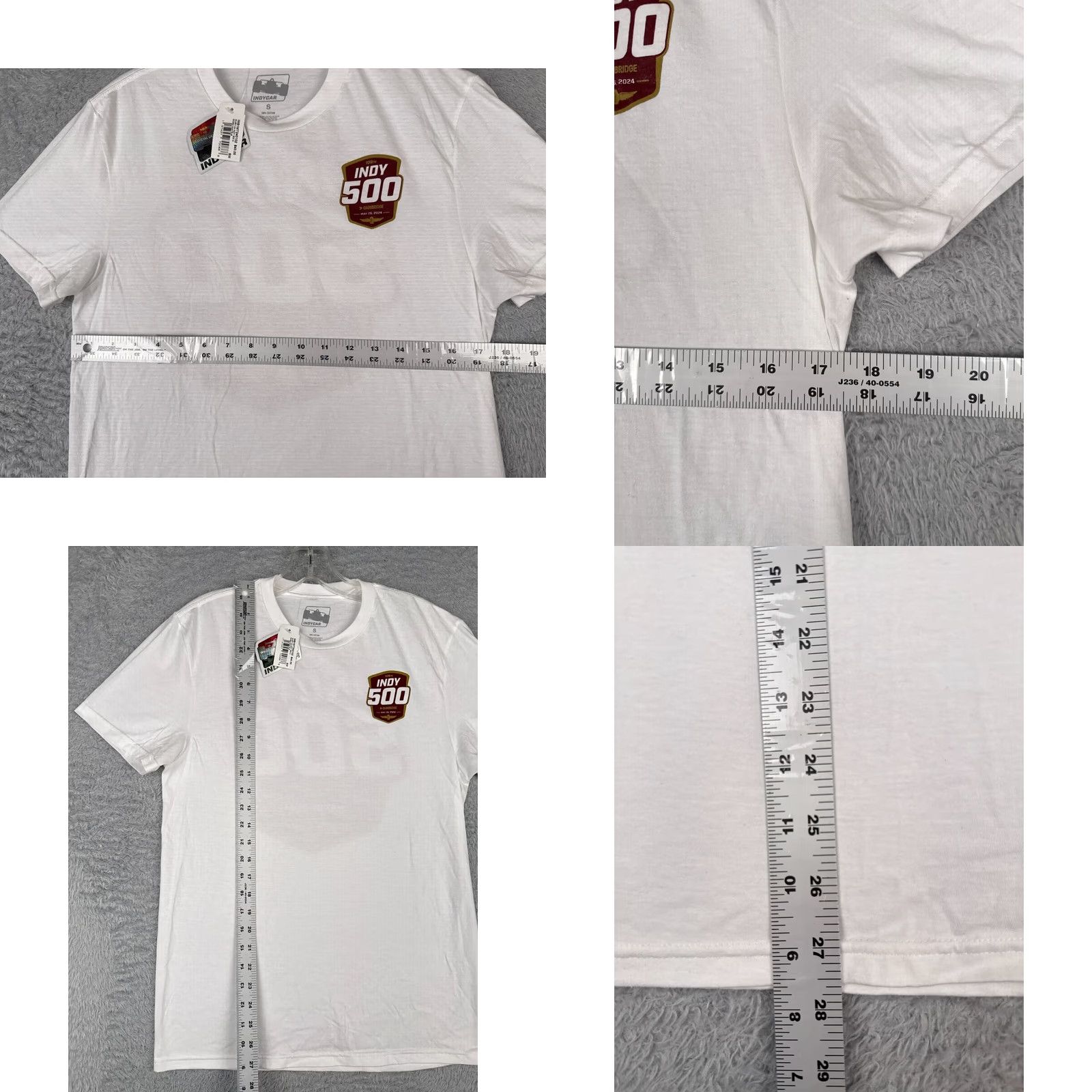 Vintage Indycar Shirt Adult Small White 2024 Indy 500 Gainbridge 108th 100% Cotton Legends Global Merchandise Shirt Men White Cotton Car Racing Logo 90s Theme Size US S / EU 44-46 / 1 - 8 Thumbnail