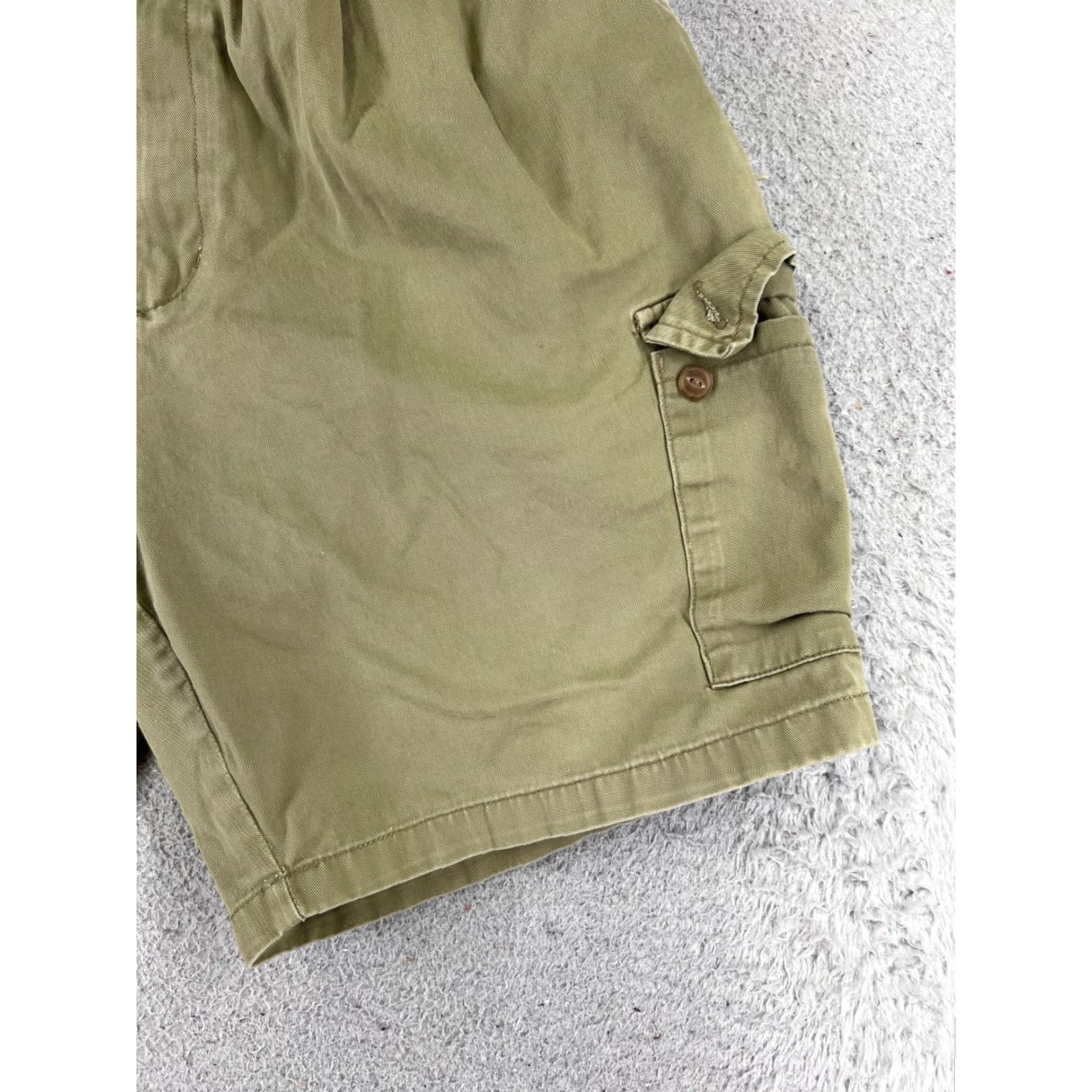 Chaps Chaps Ralph Lauren Shorts Men 40 Beige Khaki Canvas Cargo Cotton Elastic 40x9 - Vintage: No - Regular Fit - Cargo Shorts - Beige - Cotton - Men - 40 Size US 40 / EU 56 - 2 Thumbnail