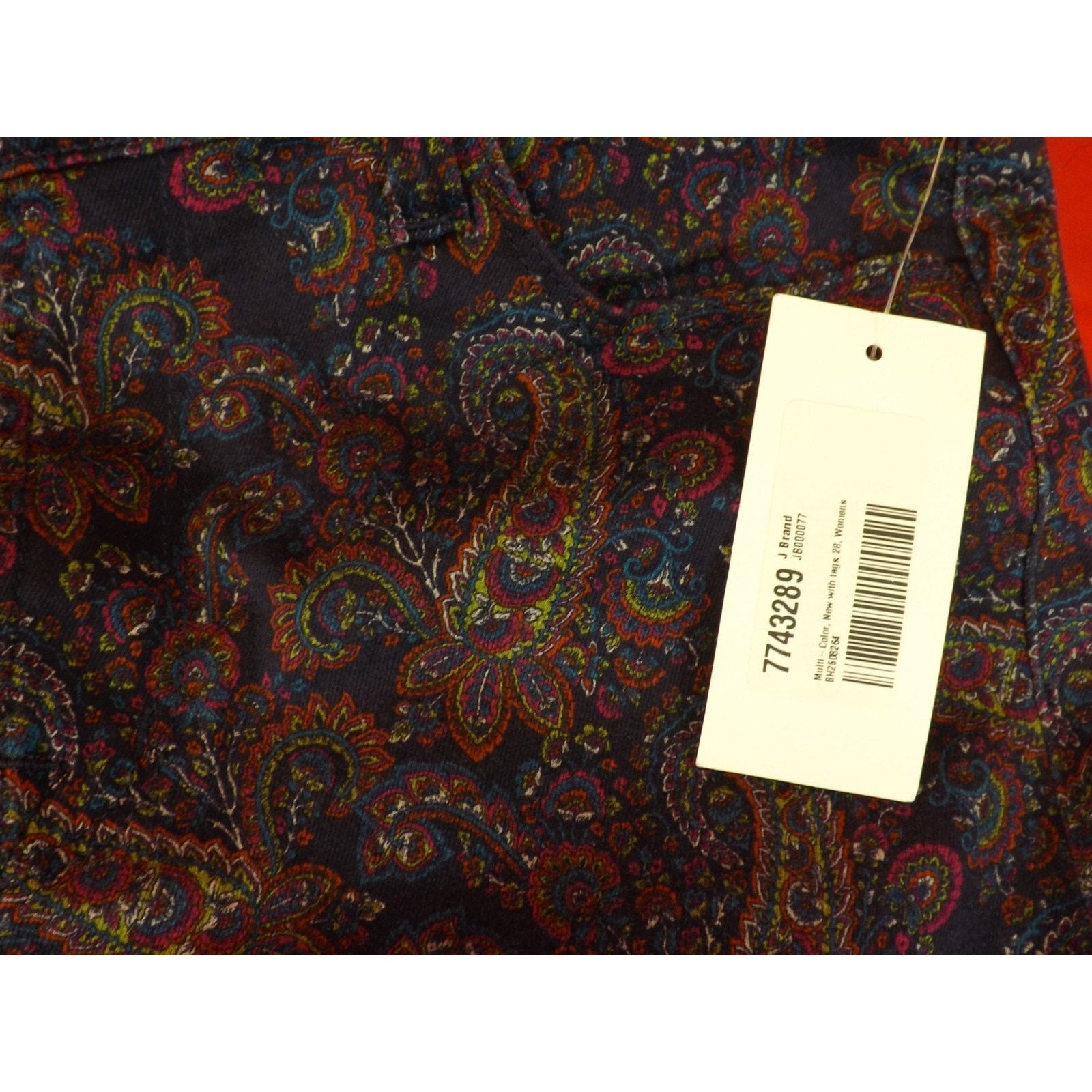 J Brand J BRAND MULTI COLOR ECLIPSE PAISLEY SKINNY MID RISE JEANS 28 Size 28" / US 6 / IT 42 - 6 Thumbnail