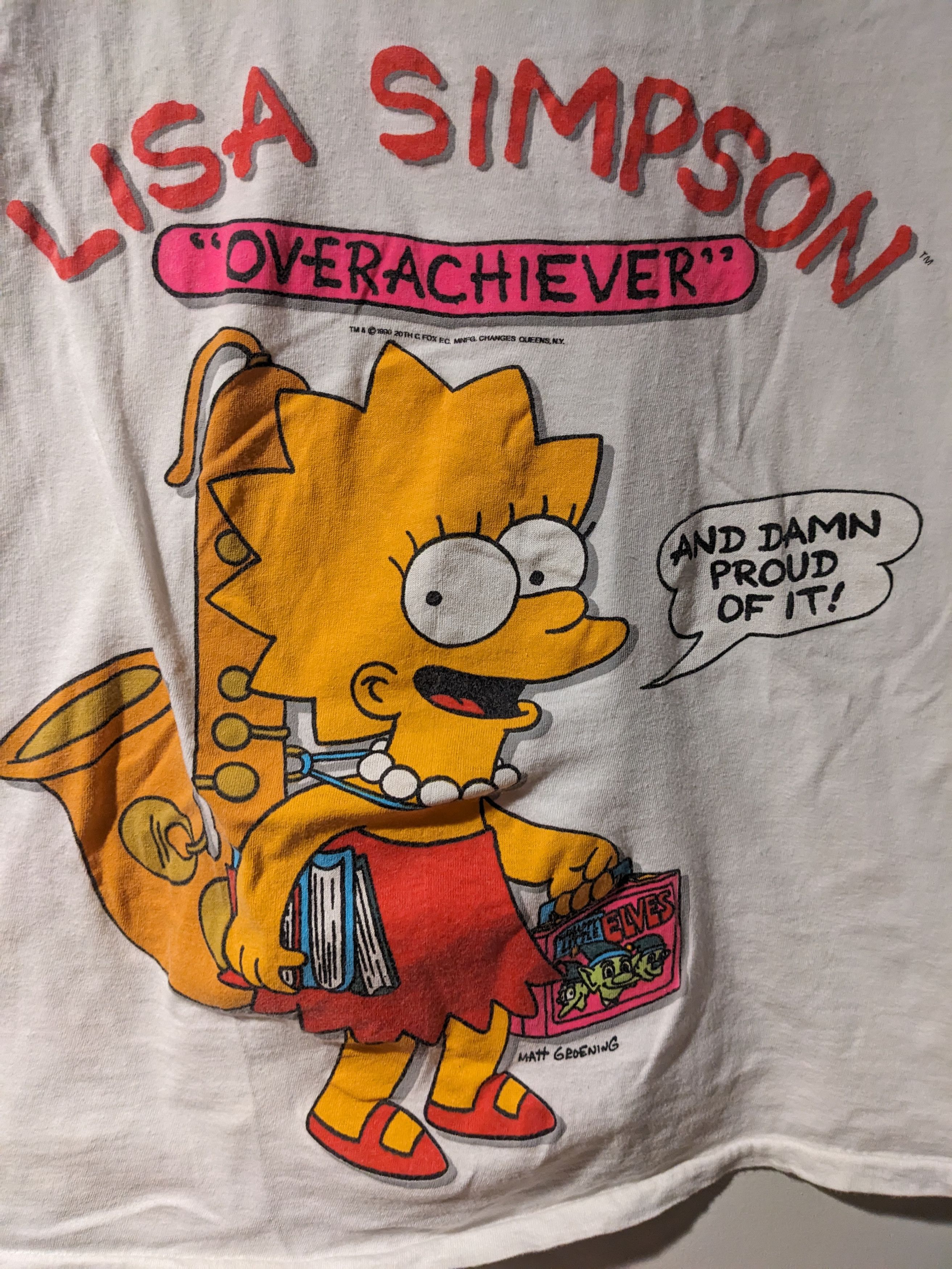 The Simpsons × Vintage Vintage 1990 Lisa Simpson Overachiever Funny Medium Tank Top Size US M / EU 48-50 / 2 - 2 Thumbnail