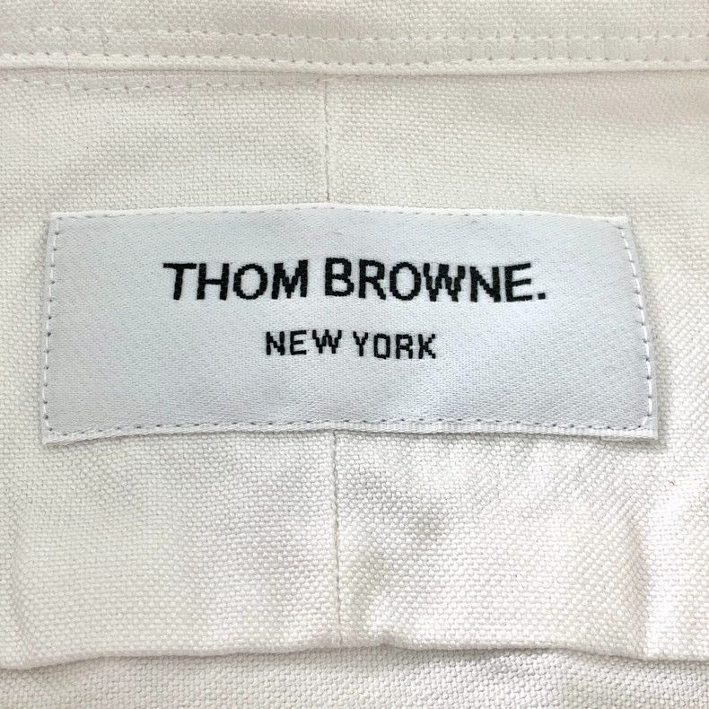 Thom Browne Thom Browne White classic double-sleeved cotton lapel long- Size US S / EU 44-46 / 1 - 7 Thumbnail