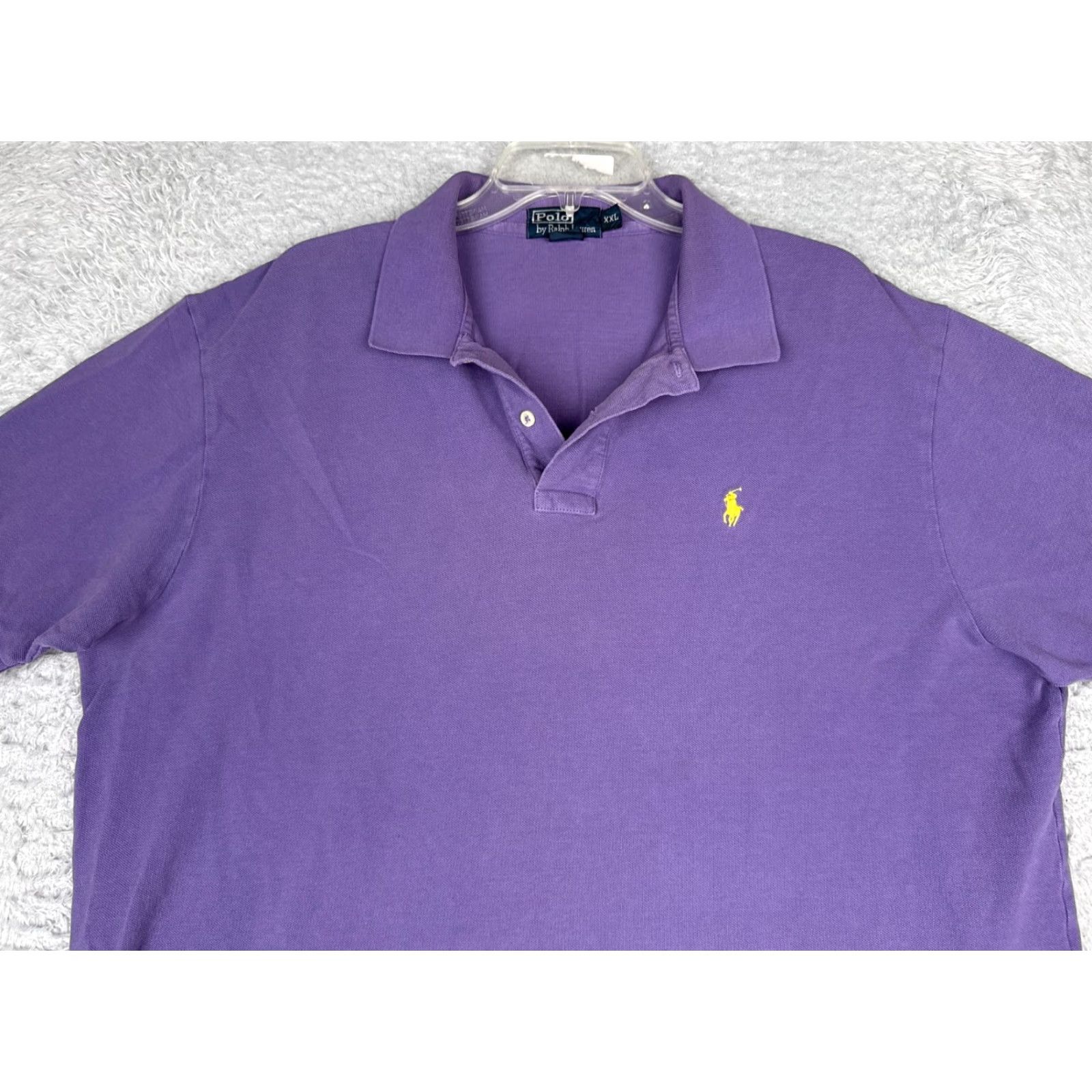 Ralph Lauren VINTAGE Ralph Lauren Polo Shirt Men 2XL Purple Short Sleeve 100% Cotton Golf Size US XXL / EU 58 / 5 - 4 Thumbnail