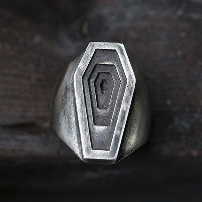 Jewelry Stainless Steel Coffin Ring (size 7-13) Size ONE SIZE - 2 Thumbnail