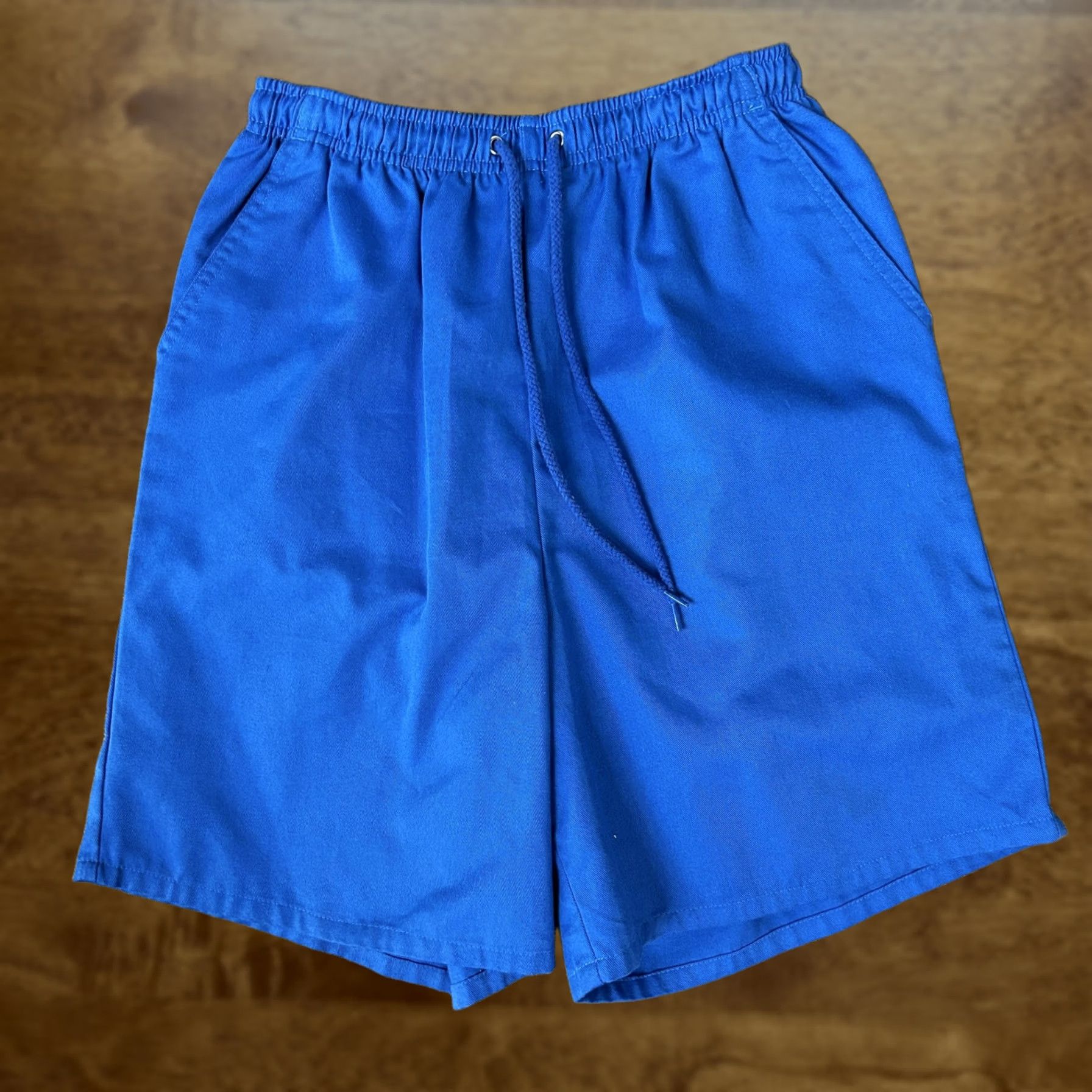 Basic Editions Basic Editions Shorts Mens Short Chino Casual Blue Elastic Waist Drawstring Pockets 9 Inseam Solid XS? (Size S) Size US 29 - 1 Thumbnail
