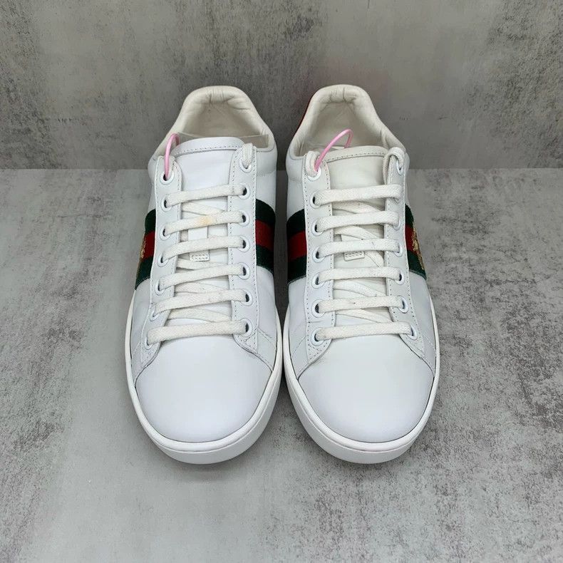 Gucci Gucci White Bee Sneakers Size 35-2505 Size US 6 / IT 36 - 4 Thumbnail