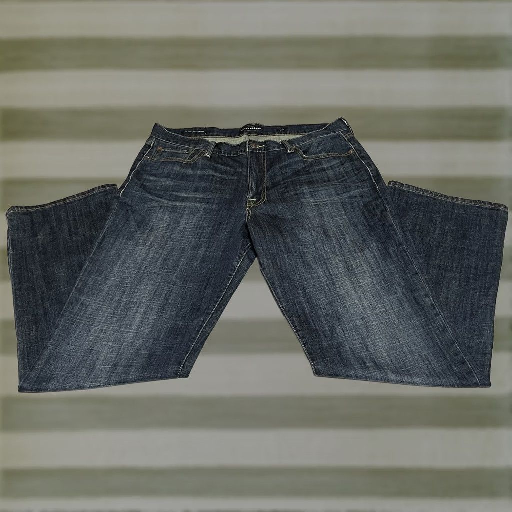 Lucky Brand Lucky Brand 361 Vintage Straight Jeans Mens Dark Wash 38x32 Denim Button Zip 5-Pocket Logo Preppy Classic Regular Blue Cotton Blend Fashion Streetwear Size US 38 / EU 54 - 1 Thumbnail