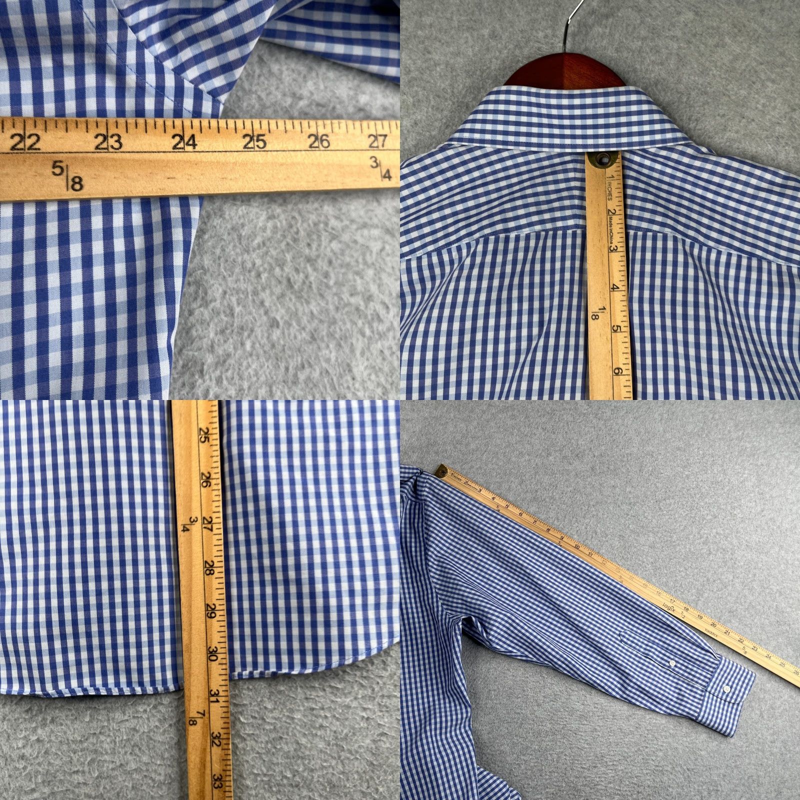 Nordstrom Nordstrom Mens Shop Shirt Large Wrinkle Free Casual Button Up Long Sleeve Plaid Blue Cotton Woven Button-Down Pocketed Classic Regular L Mens Shirt Size US L / EU 52-54 / 3 - 8 Thumbnail
