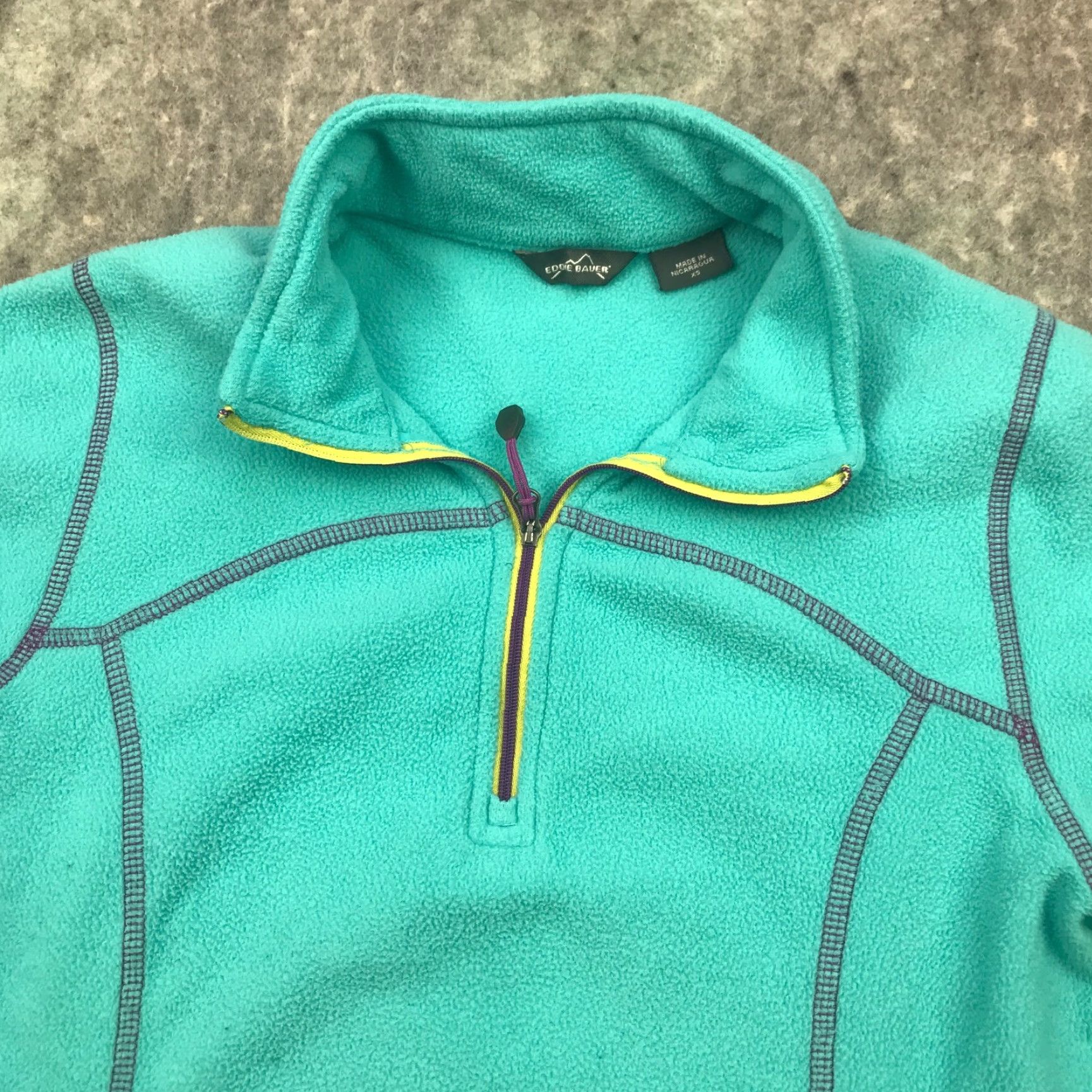 Eddie Bauer Eddie Bauer Womens Pullover XS Teal Fleece 1/4 Zip Long Sleeve Sweatshirt Size XS / US 0-2 / IT 36-38 - 3 Thumbnail