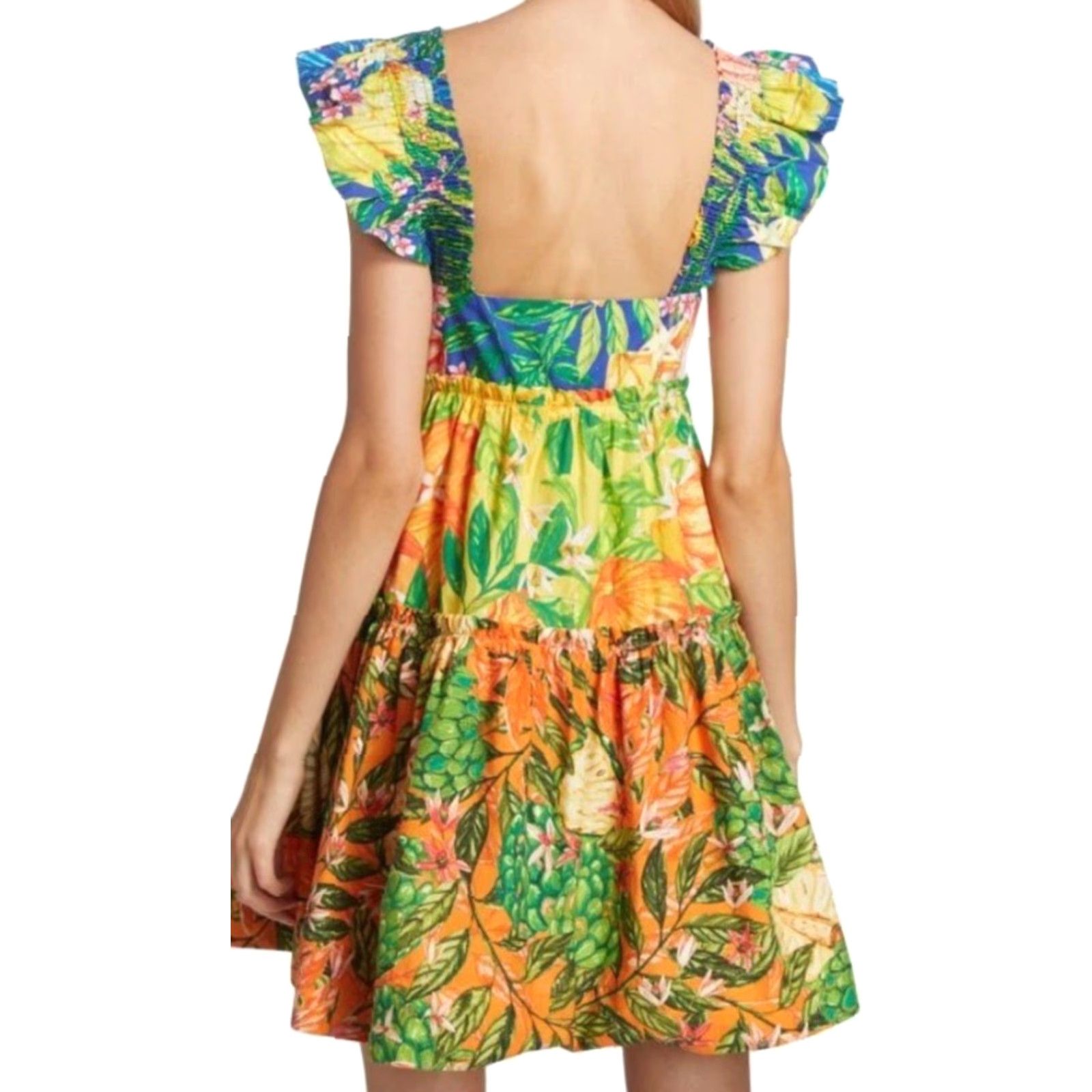 Farm Rio Farm Rio Caipirinha Mini Dress 100% Cotton Sleeveless Floral Printed Multi Day/Night Casual Womens M Size M / US 6-8 / IT 42-44 - 2 Thumbnail