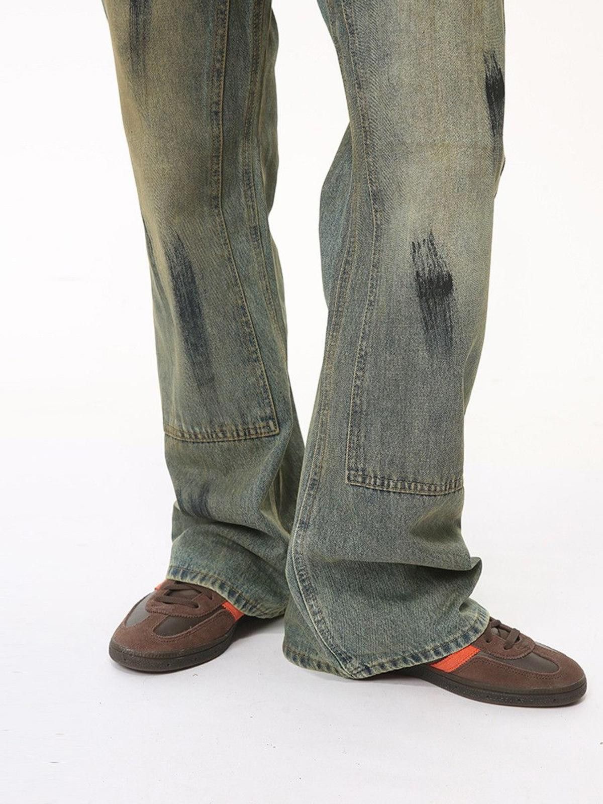 Vintage Paint Splatter Carpenter Straight Flared Denim Jeans Size US 30 / EU 46 - 4 Thumbnail
