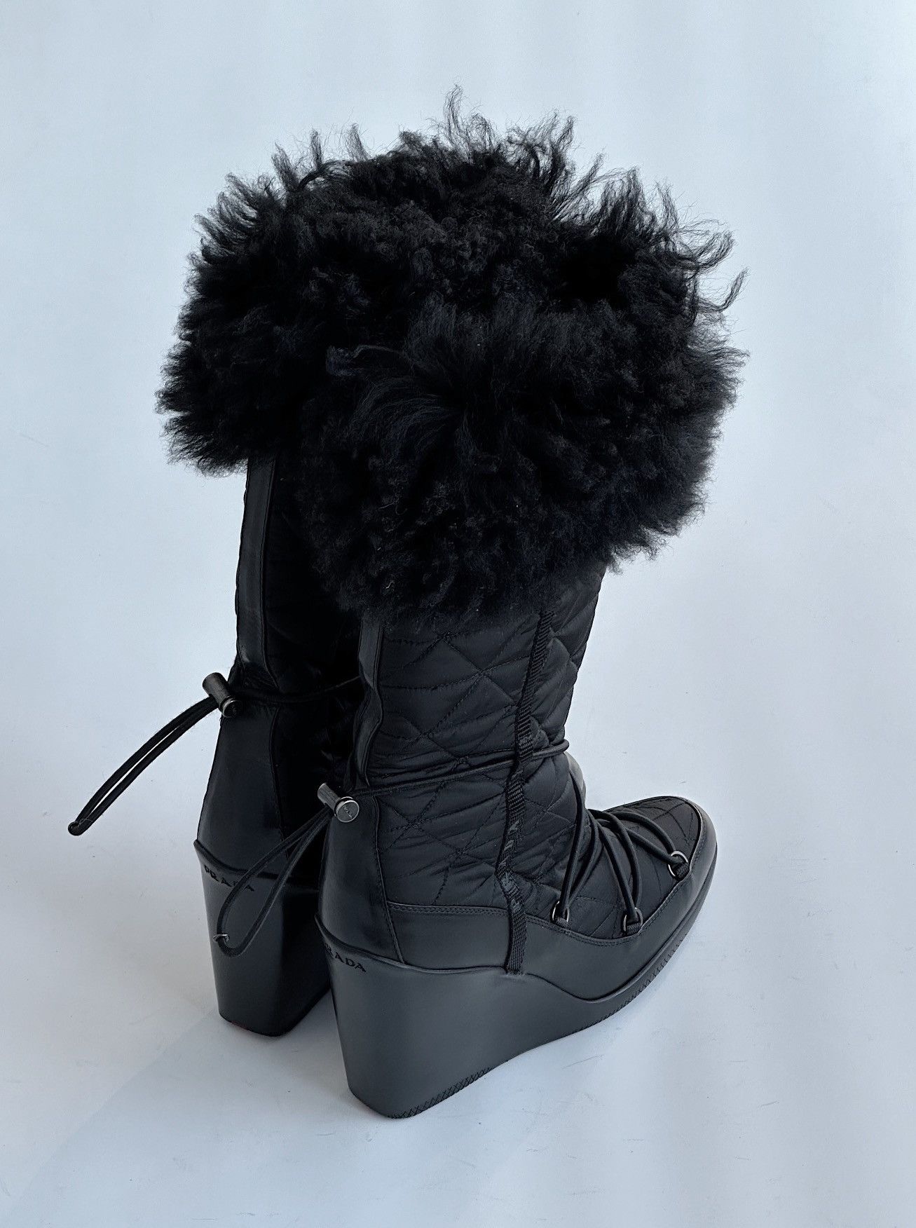 Prada *sz39.5* PRADA 2005 Fur Padded Logo Boots shoes vintage rap Size US 9.5 / IT 39.5 - 11 Thumbnail