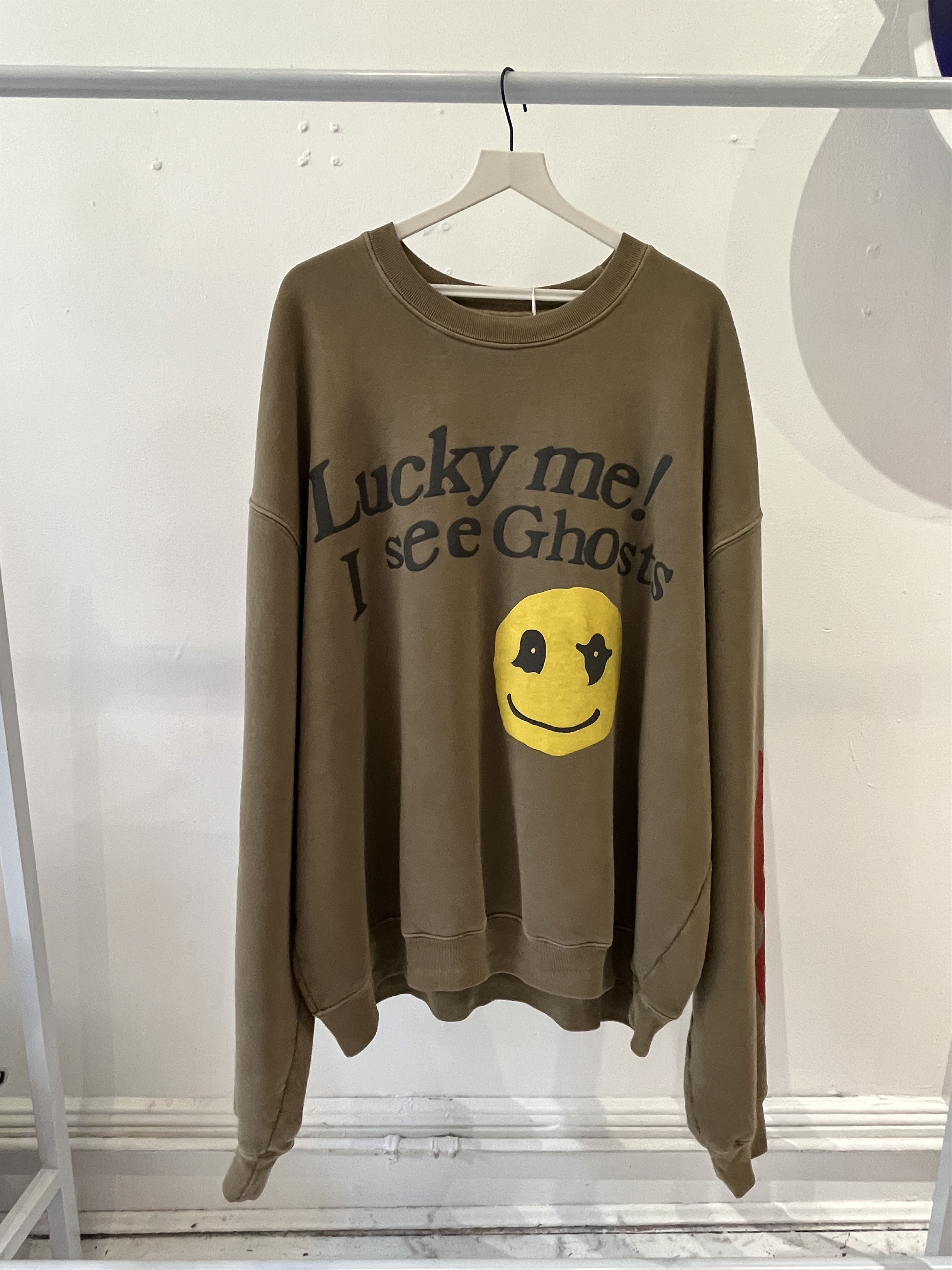 image of Cactus Plant Flea Market x Kanye West Kids See Ghosts Camp Flog Gnaw Crewneck in Brown (Size Medium