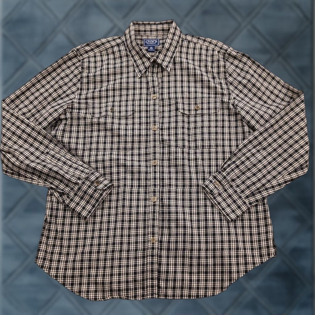 Chaps Chaps Shirt Womens XL Black Plaid Long Sleeve Button Up Pockets Cotton Size XL / US 12-14 / IT 48-50 - 1 Thumbnail