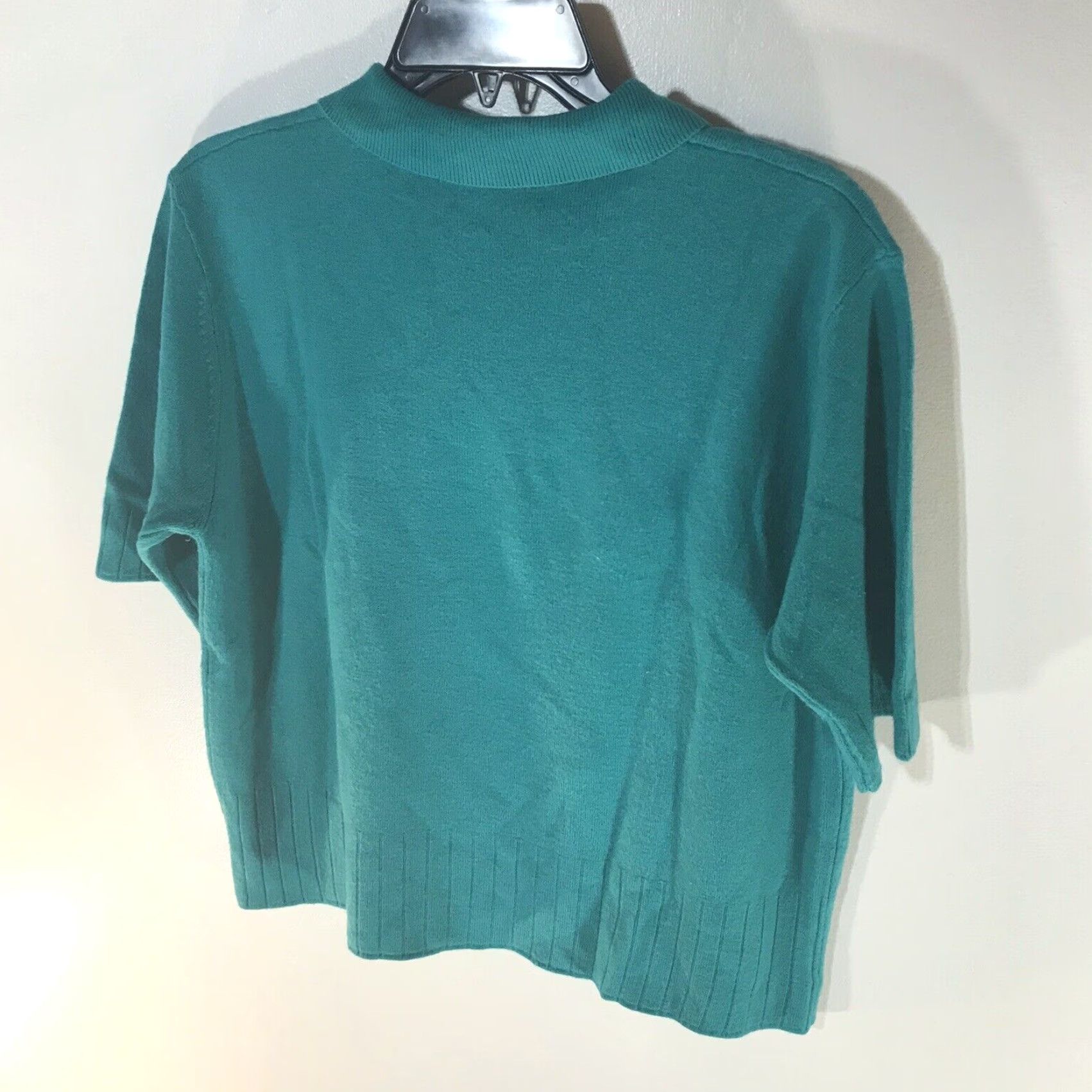 Vintage Metropolitan New York 1001 Turquoise Sweater 1/4 Zip Womens Large Size L / US 10 / IT 46 - 2 Thumbnail