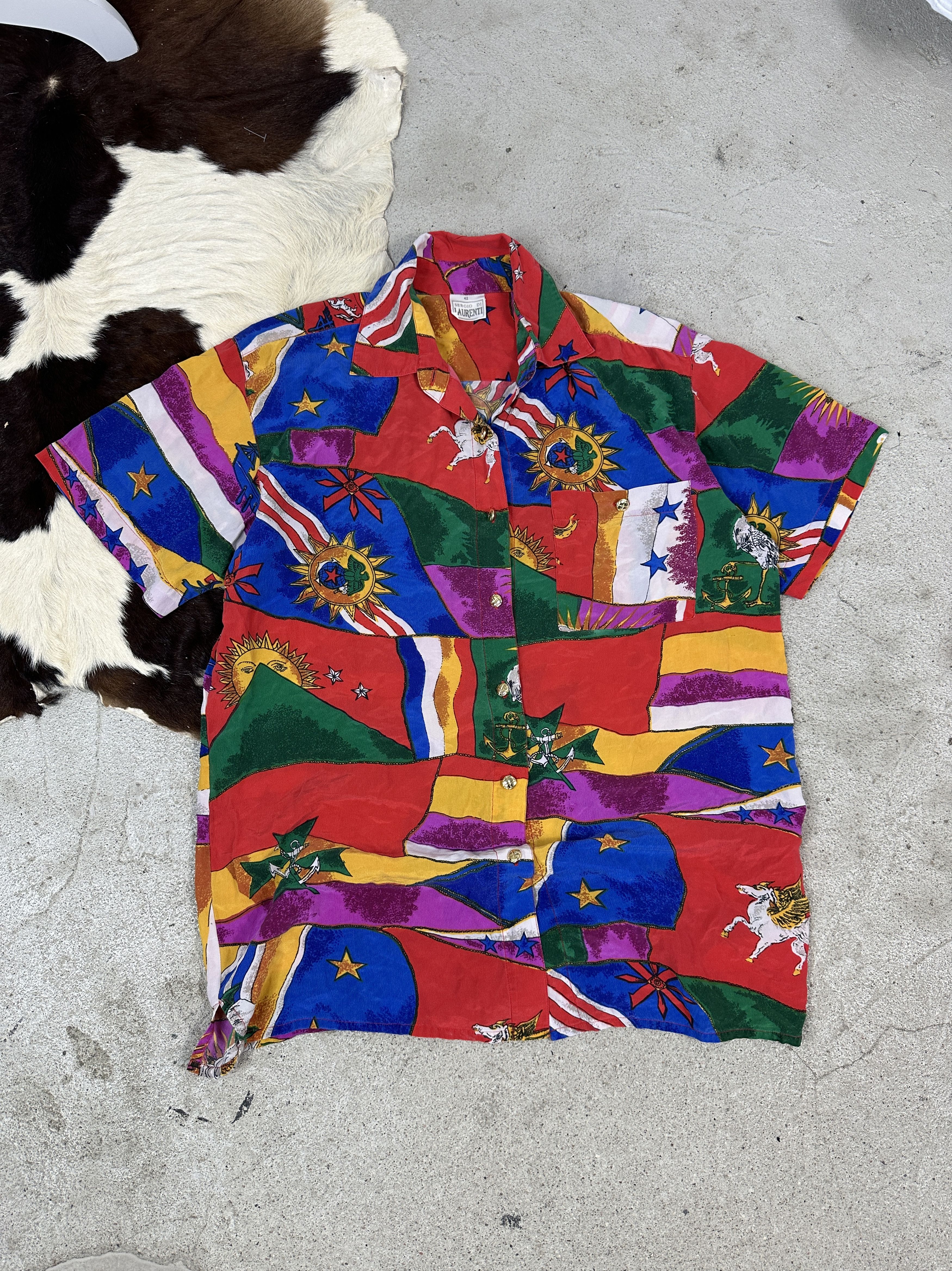 Vintage Vintage Avant Garde Y2K Casual 80s Silk Shirt Size US L / EU 52-54 / 3 - 1 Thumbnail