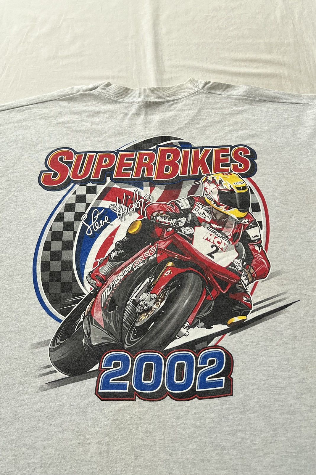 Vintage Vintage 2002 Superbikes Steve Hislop Ducati Moto Racing Tee Size US XL / EU 56 / 4 - 13 Thumbnail