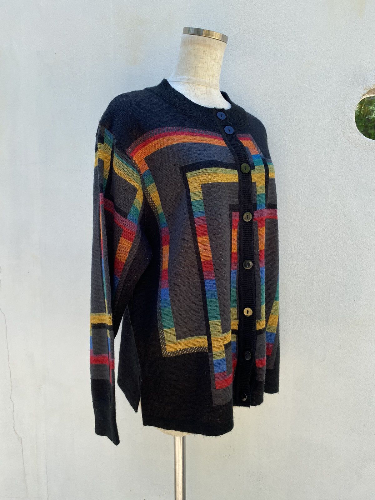 Designer × Vintage FINANCIER Black Knitted Cardigan Size L / US 10 / IT 46 - 13 Thumbnail