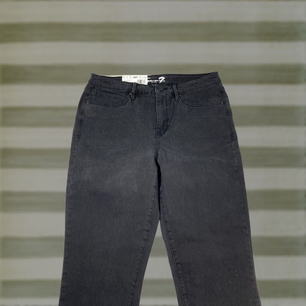 Vintage Seven7 High Rise Skinny Jeans Women Size 12 32X30 Black Denim Five Pocket Design Size 34" / US 12 / IT 48 - 1 Thumbnail