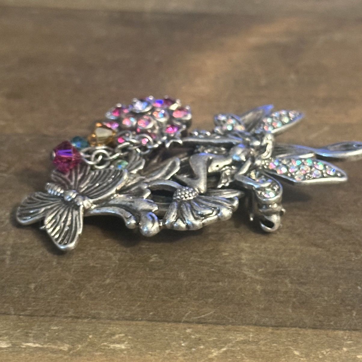 Vintage Vintage Kirks Folly rhinestone garden fairy brooch Size ONE SIZE - 6 Thumbnail