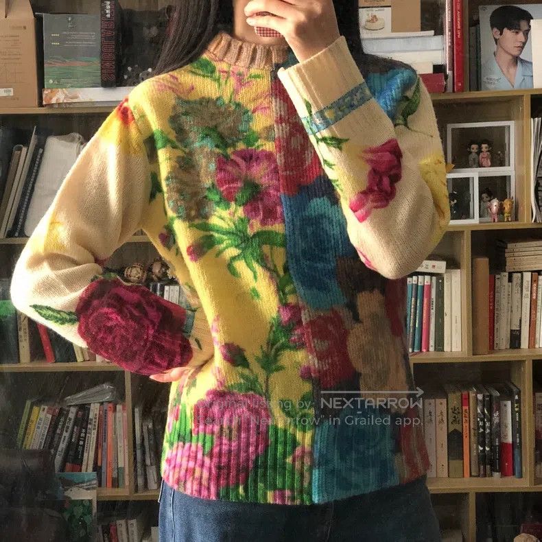 Comme des Garcons Comme Des Garcons size one-size-fits-all Printed knit swea Size S / US 4 / IT 40 - 5 Thumbnail