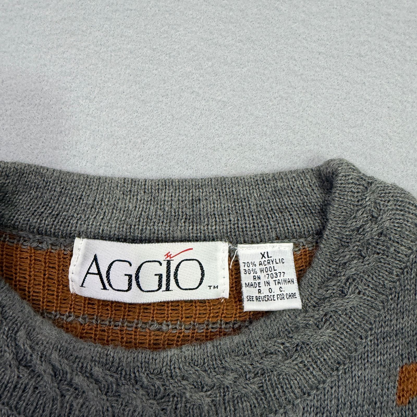 Vintage Vintage Aggio Sweater Men's Extra Large Geometric Knit 90s Size US XL / EU 56 / 4 - 5 Thumbnail