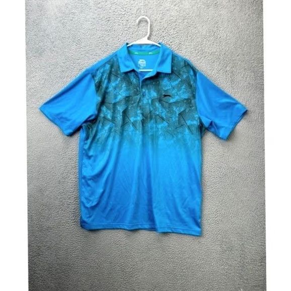 Vintage Slazenger Shirt Men XL Blue Geometric Golf Polo Short Sleeve Logo Rugby Size US XL / EU 56 / 4 - 2 Thumbnail