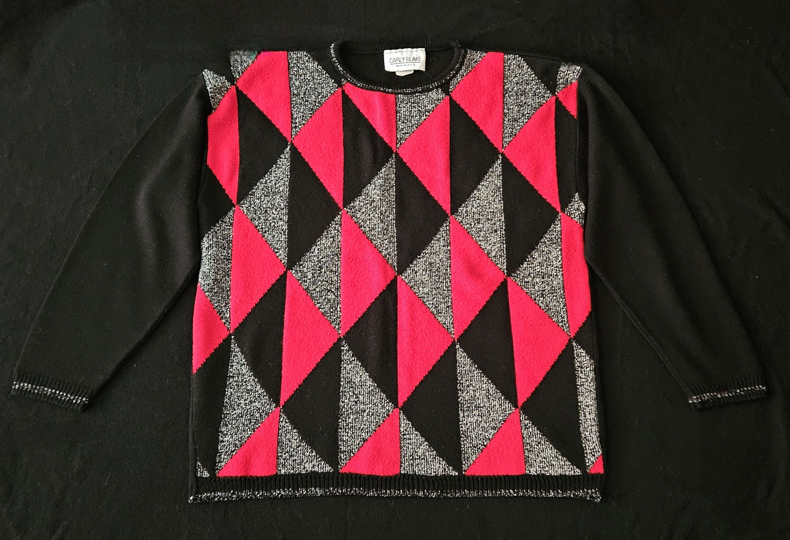 Other Vintage 1990's Carly Blake metallic print sweater Size L / US 10 / IT 46 - 1 Thumbnail