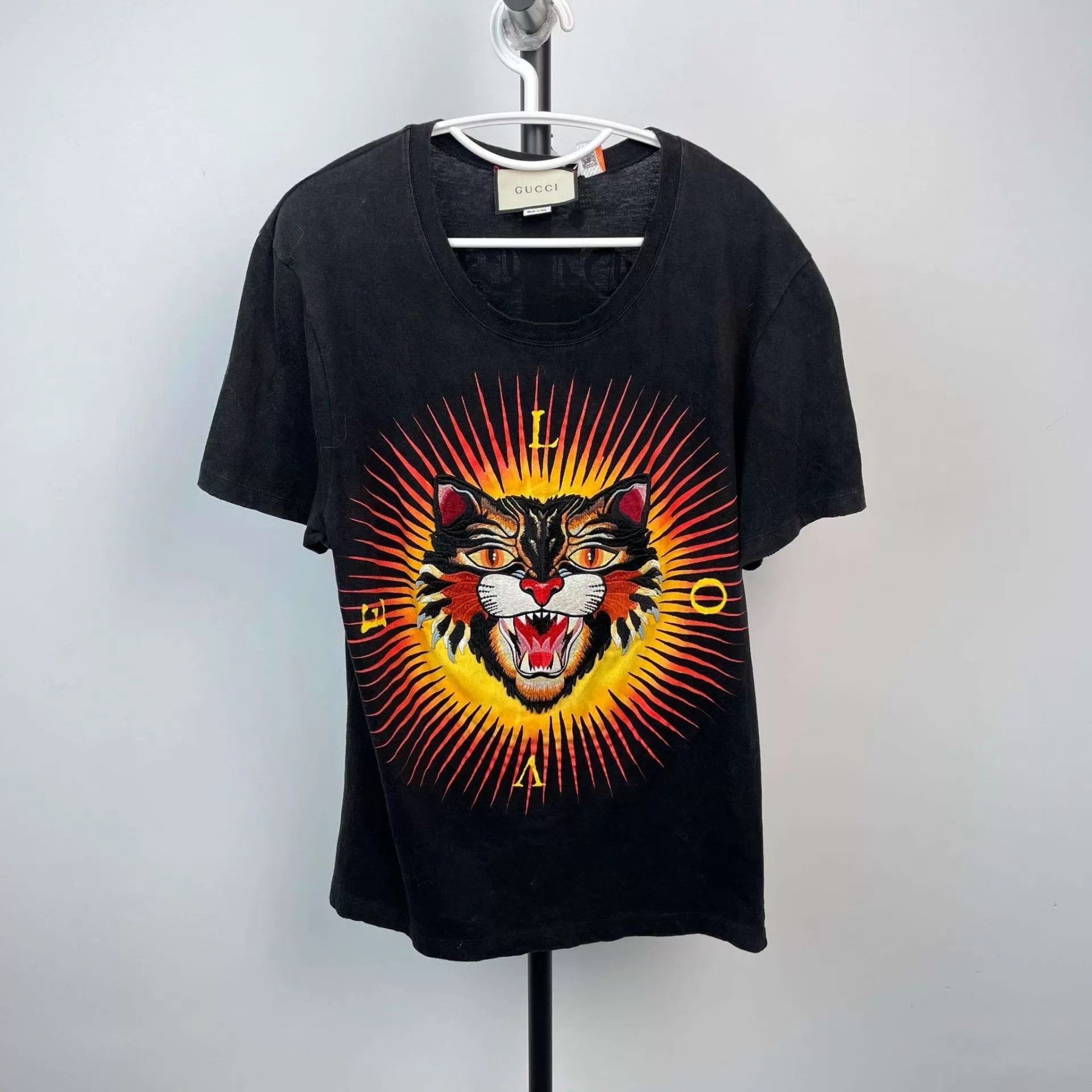 Gucci Gucci Cotton Embroidered Short Sleeve Black S Size US S / EU 44-46 / 1 - 1 Thumbnail