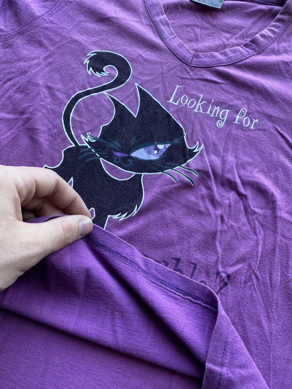 Cartoon Network 🔥2009 Bad Cat Cartoon “Trouble?” Pink wom m tee top gothic Size M / US 6-8 / IT 42-44 - 10 Thumbnail