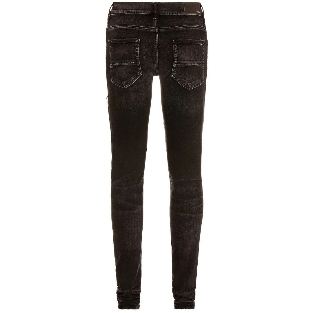 Amiri o1gr1nt1124 Leather Camo Mx1 Jeans in Aged Black Size US 29 - 2 Thumbnail