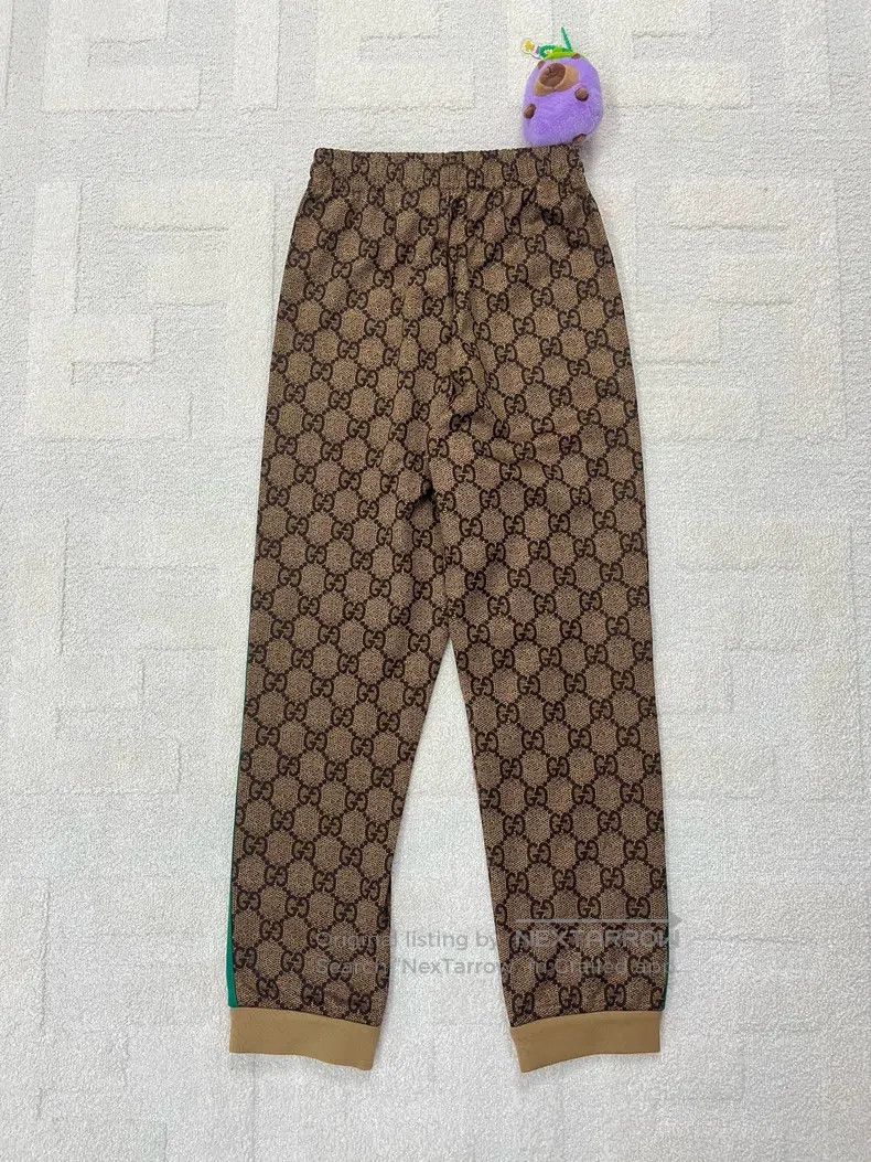 Gucci Gucci SizeXXS Brown side striped full-print casual trousers Size US 27 - 2 Thumbnail