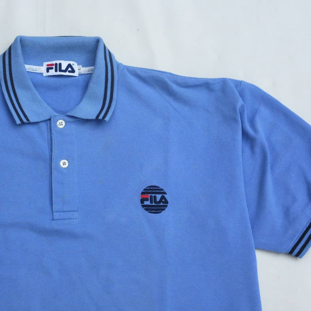 Fila Vintage Fila Classic Young Blue Polo Shirt Tipped Size US L / EU 52-54 / 3 - 3 Thumbnail