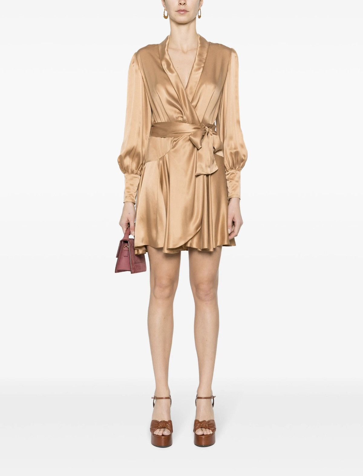 Zimmermann Zimmermann Dusty Pink Silk Classic Wrap Mini Dress Size S / US 4 / IT 40 - 10 Thumbnail