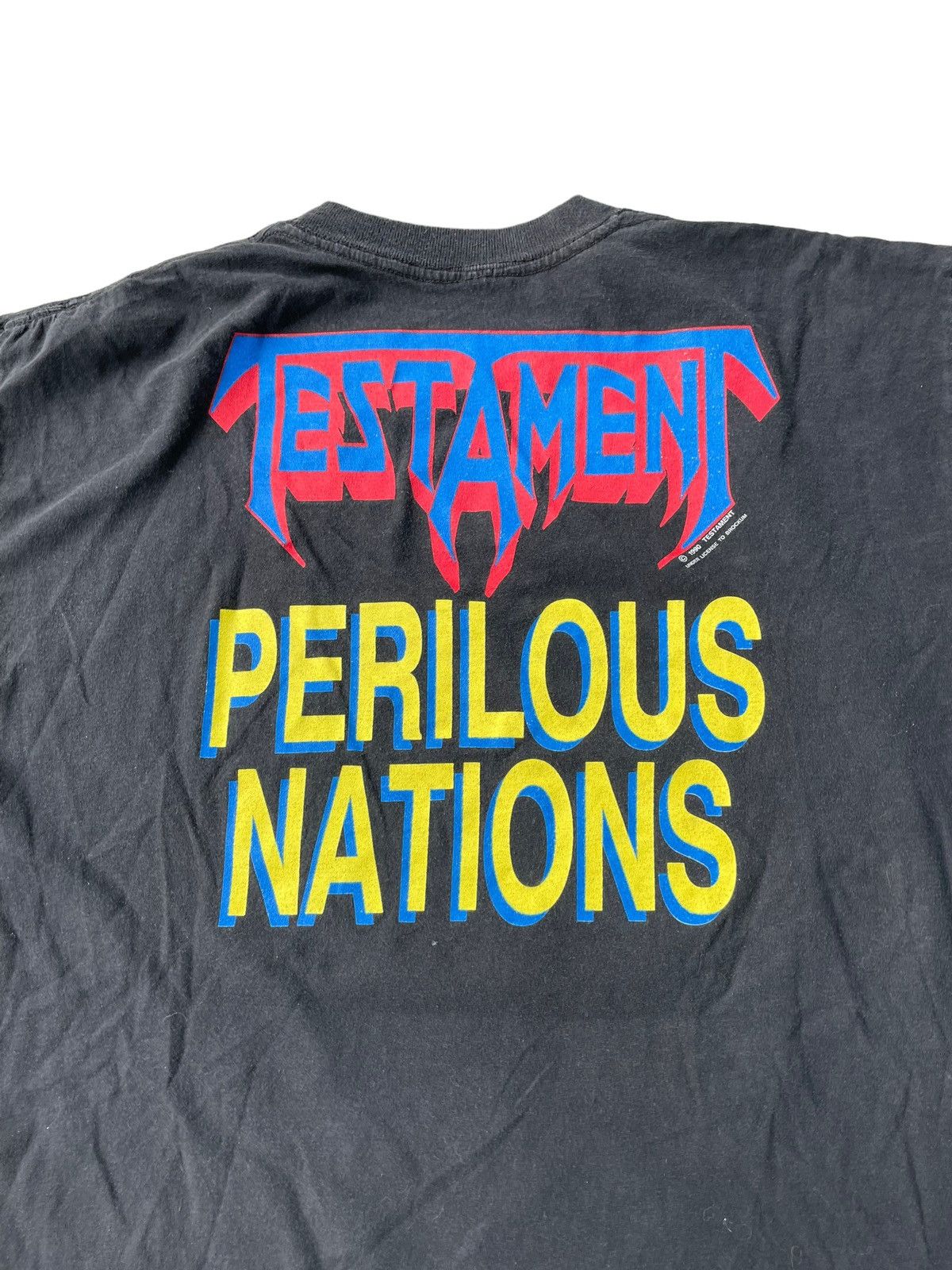 Band Tees VTG 1990 Testament Perilous Nation Size US L / EU 52-54 / 3 - 6 Thumbnail