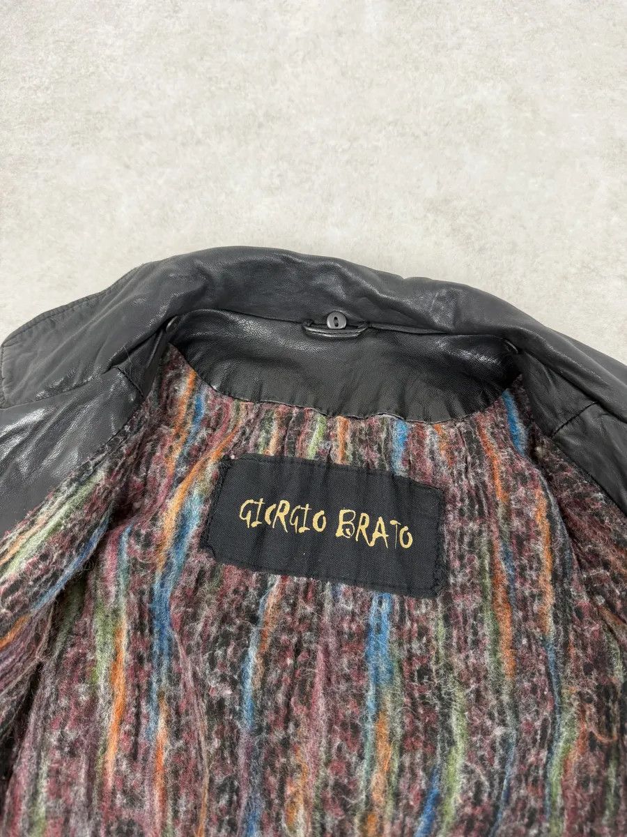 Giorgio Brato 2000s Giorgio Brato Black Avant-Garde Leather Jacket Size US M / EU 48-50 / 2 - 11 Thumbnail