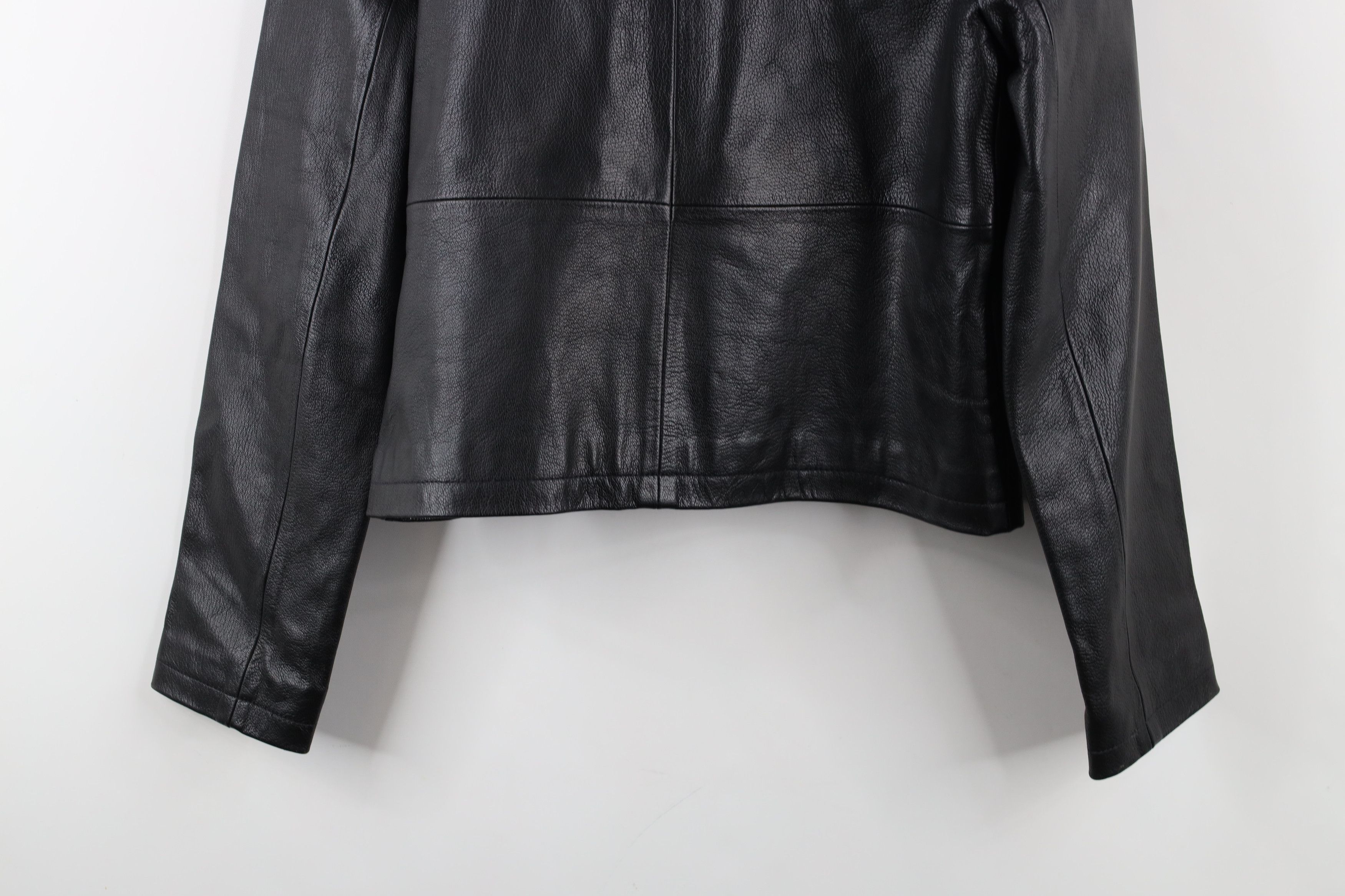 Esprit × Vintage Vintage 90s Y2K Esprit Cropped Leather Motorcycle Jacket Size XS / US 0-2 / IT 36-38 - 14 Thumbnail