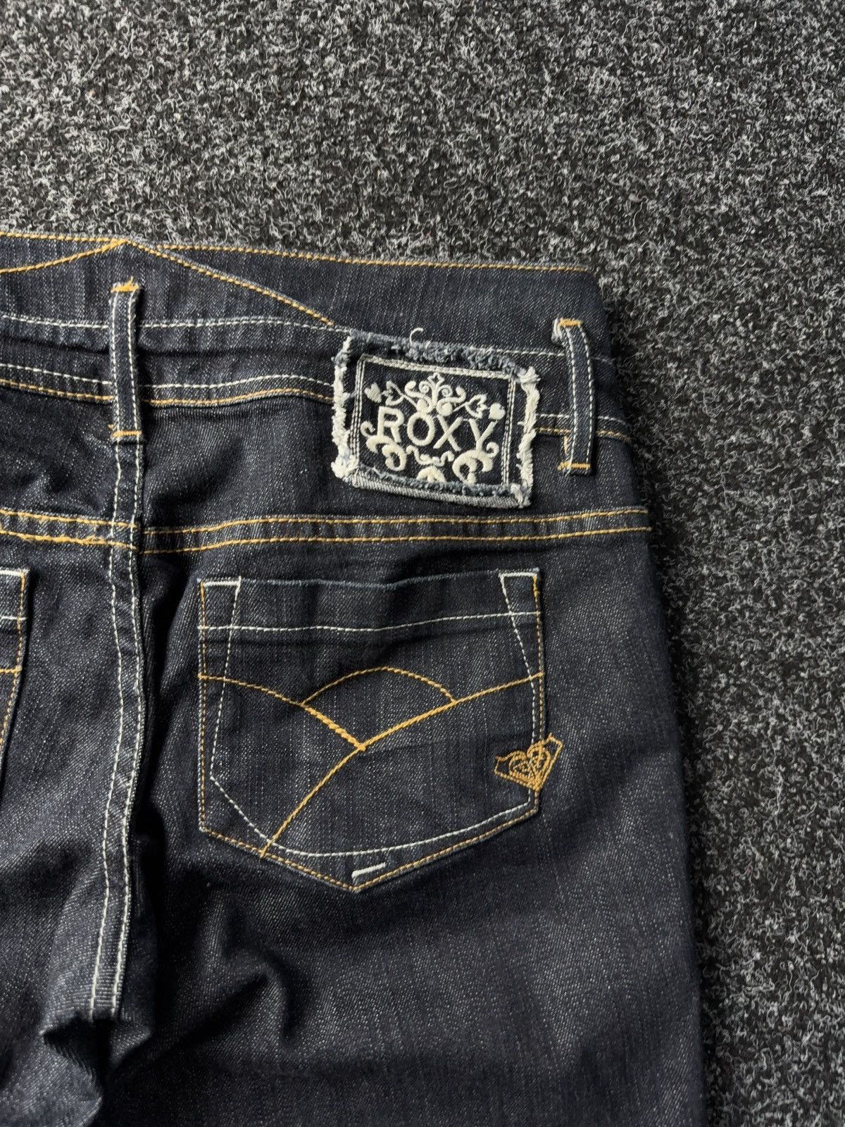Quiksilver Vintage 00s ROXY Retro Dark Blue Jeans Low Rise USA Style Size 31" - 11 Thumbnail