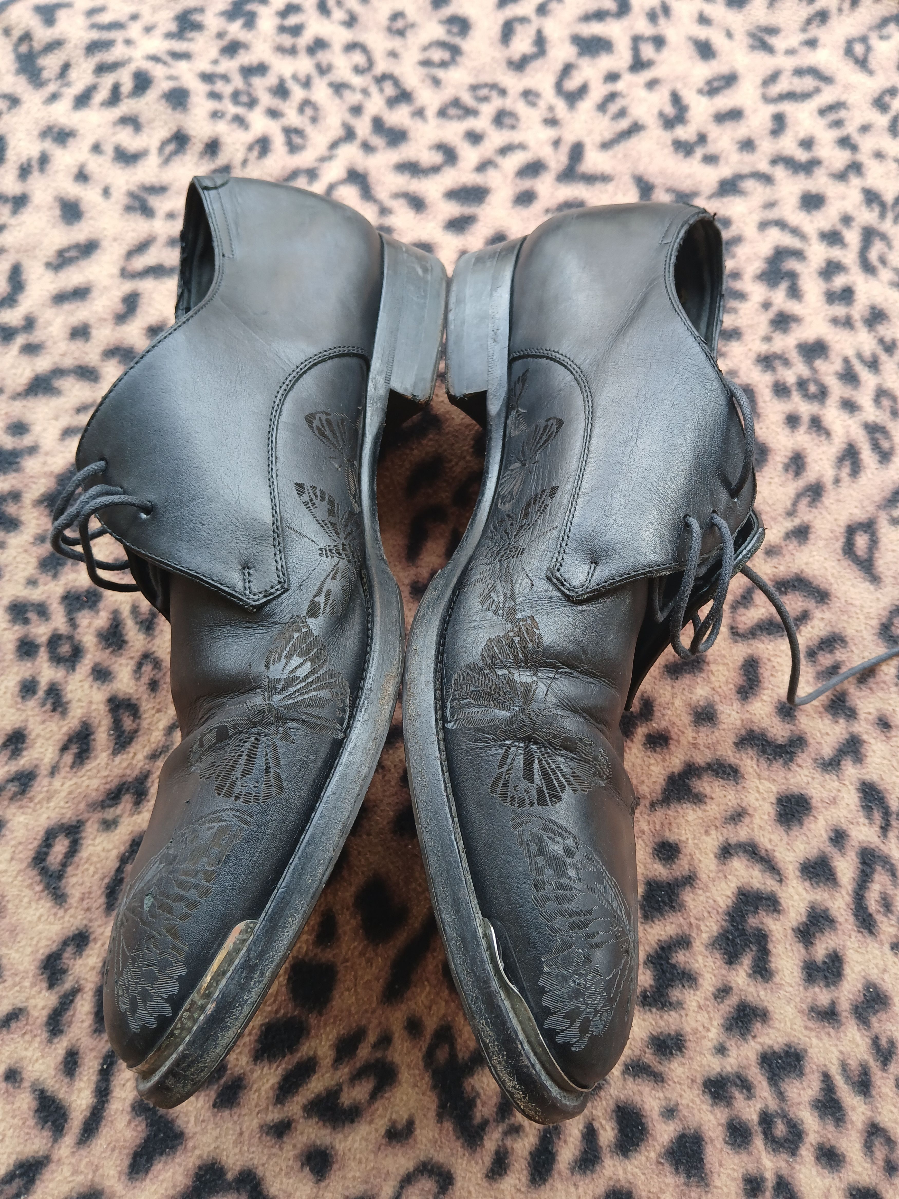 Alexander McQueen Alexander McQueen flocked moth derby shoe Size US 12 / EU 45 - 2 Thumbnail