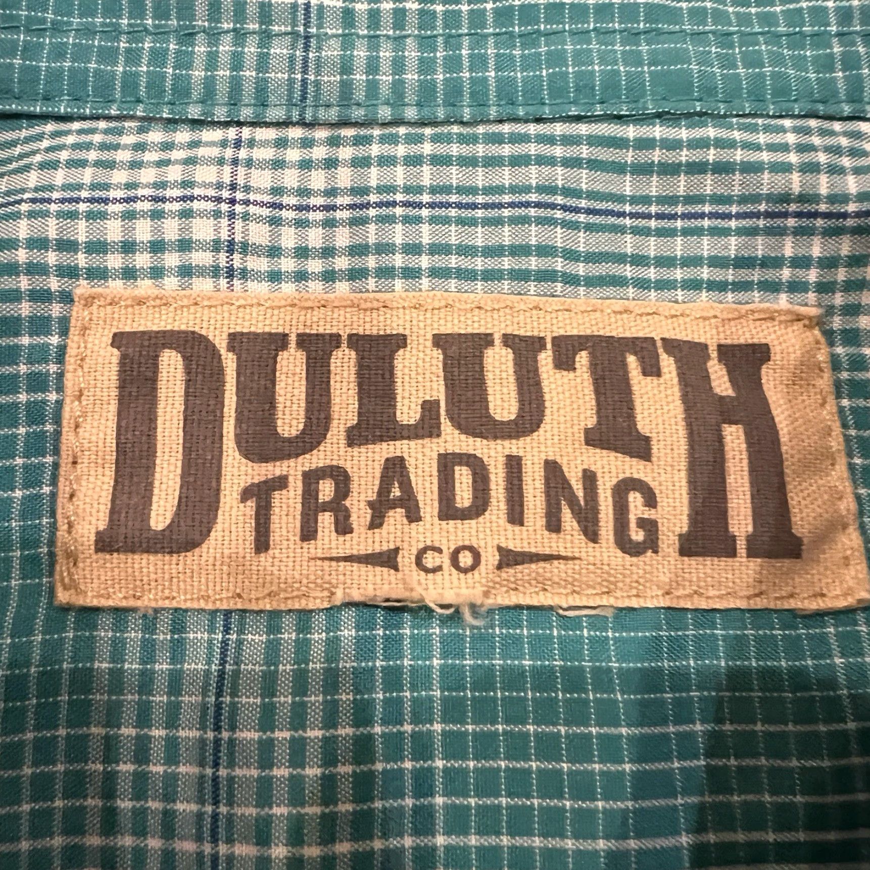 CO Duluth Shirt Blue Plaid Button-Down Short Sleeve Mens L Casual Business Travel Workwear Size US L / EU 52-54 / 3 - 3 Thumbnail