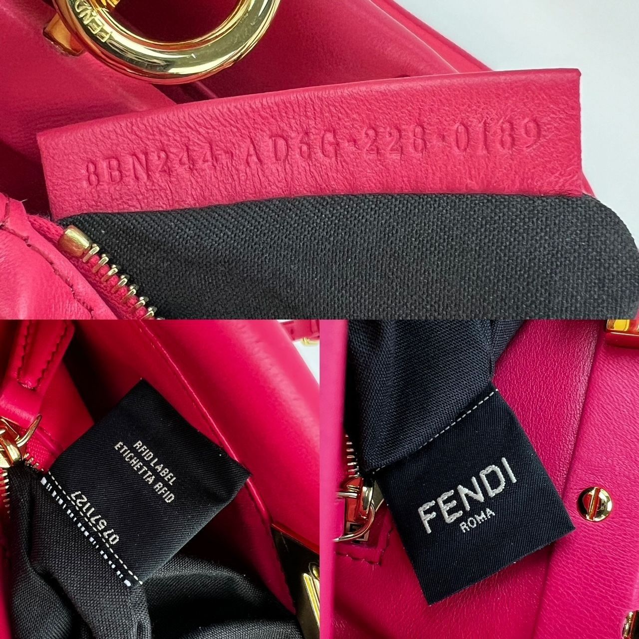 Fendi Fendi Mini Peekaboo Pink Leather Hand Shoulder Bag Size ONE SIZE - 5 Thumbnail
