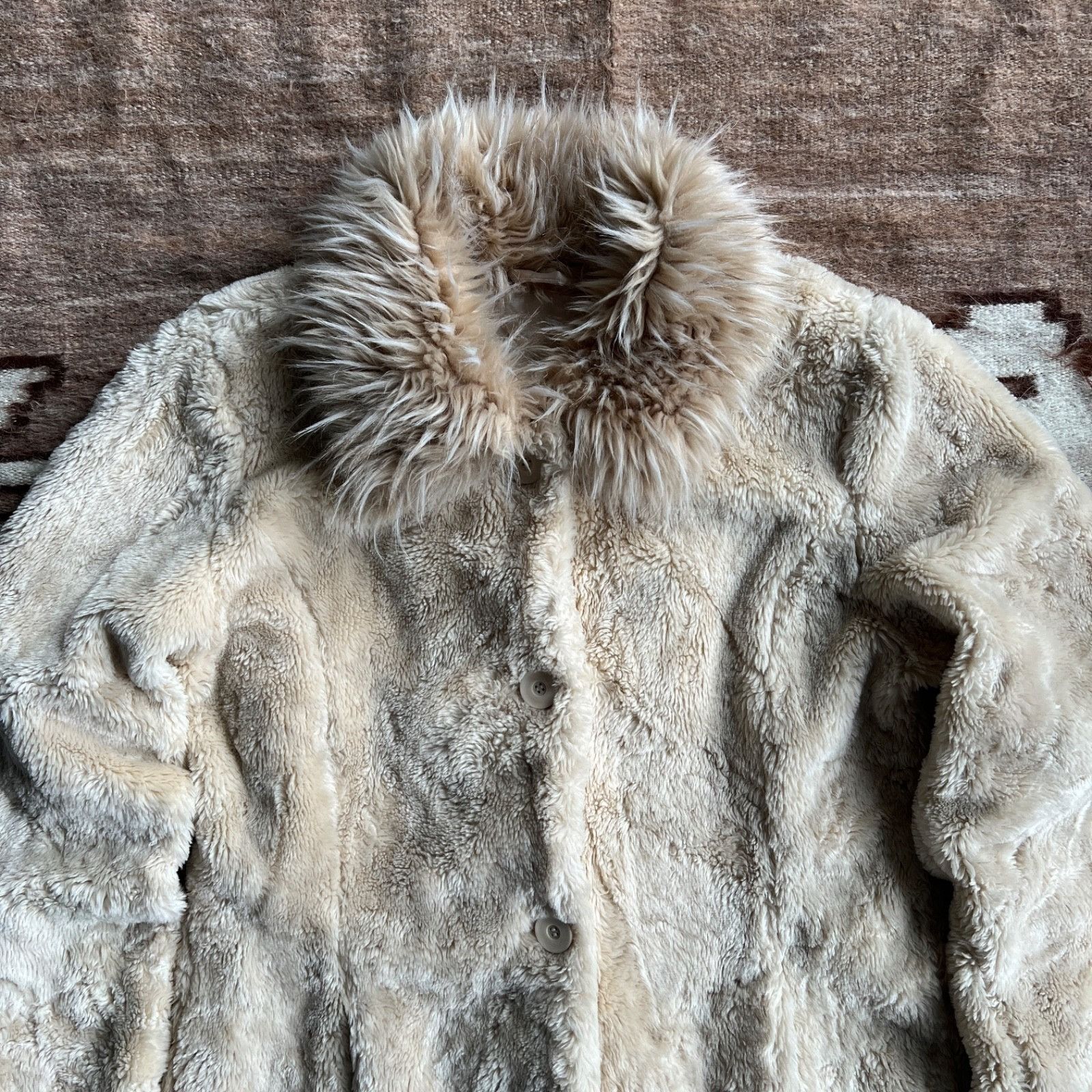 Vintage Fransa Y2K Faux Fur Vintage Long Jacket Fluffy Coat 9563AC Size L / US 10 / IT 46 - 3 Thumbnail