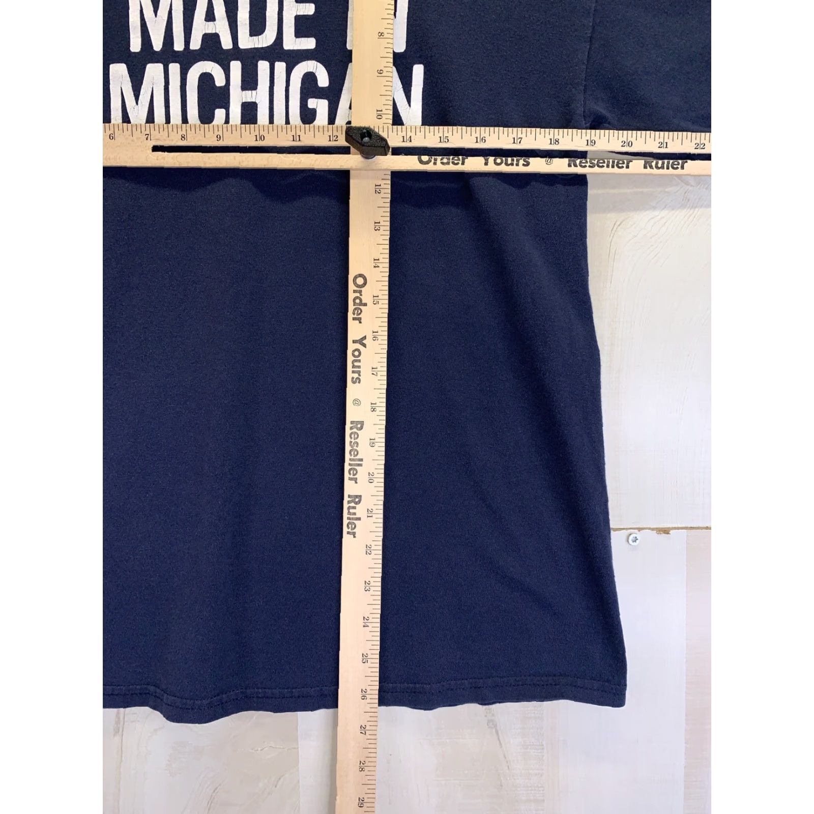 Vintage VINTAGE Steve & Barry’s Made In Michigan Mens Blue Distressed Graphic Shirt M Mens Short Sleeve Crew Neck Cotton Size US M / EU 48-50 / 2 - 4 Thumbnail